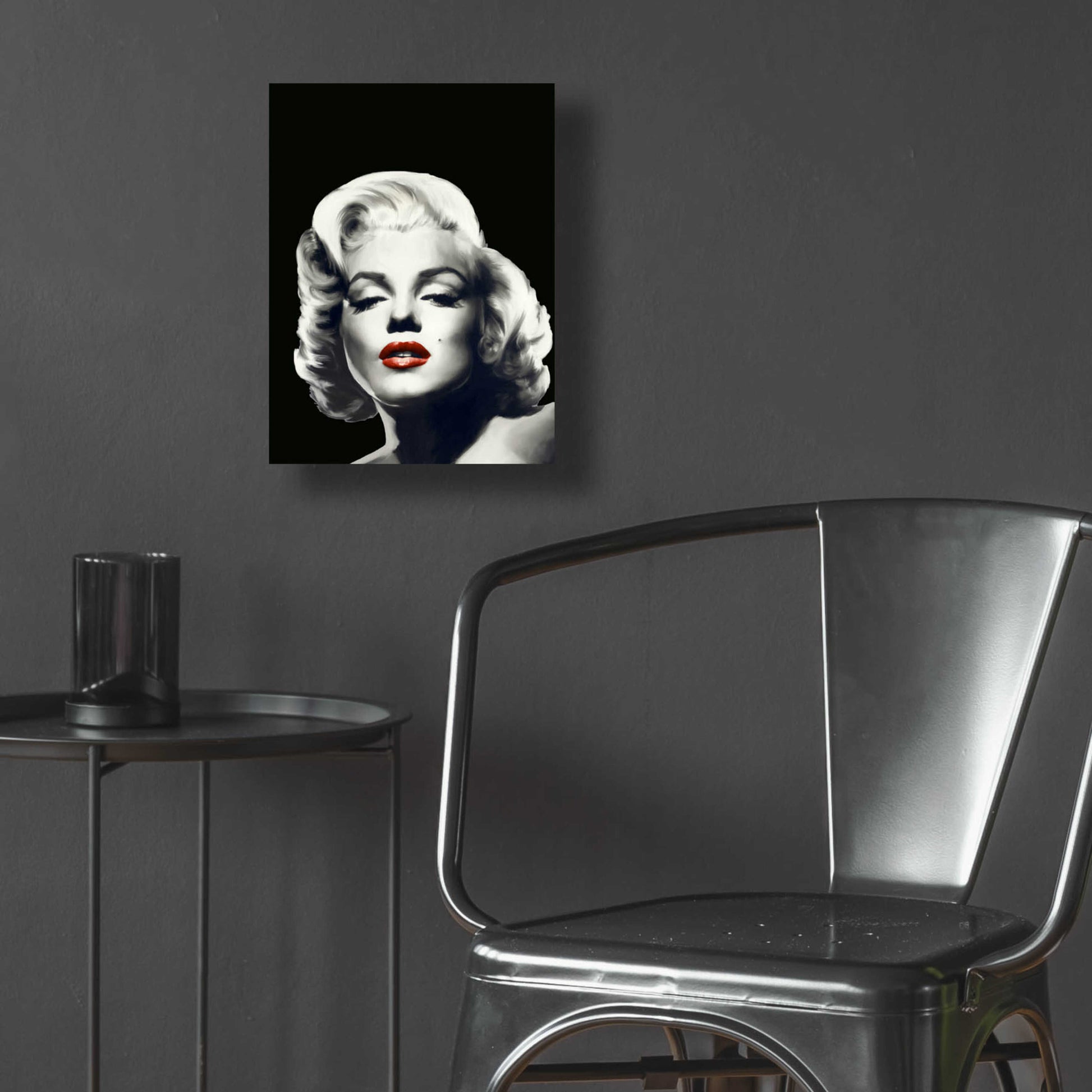 Epic Art 'Red Lips Marilyn In Black' by Chris Consani, Acrylic Glass Wall Art,12x16