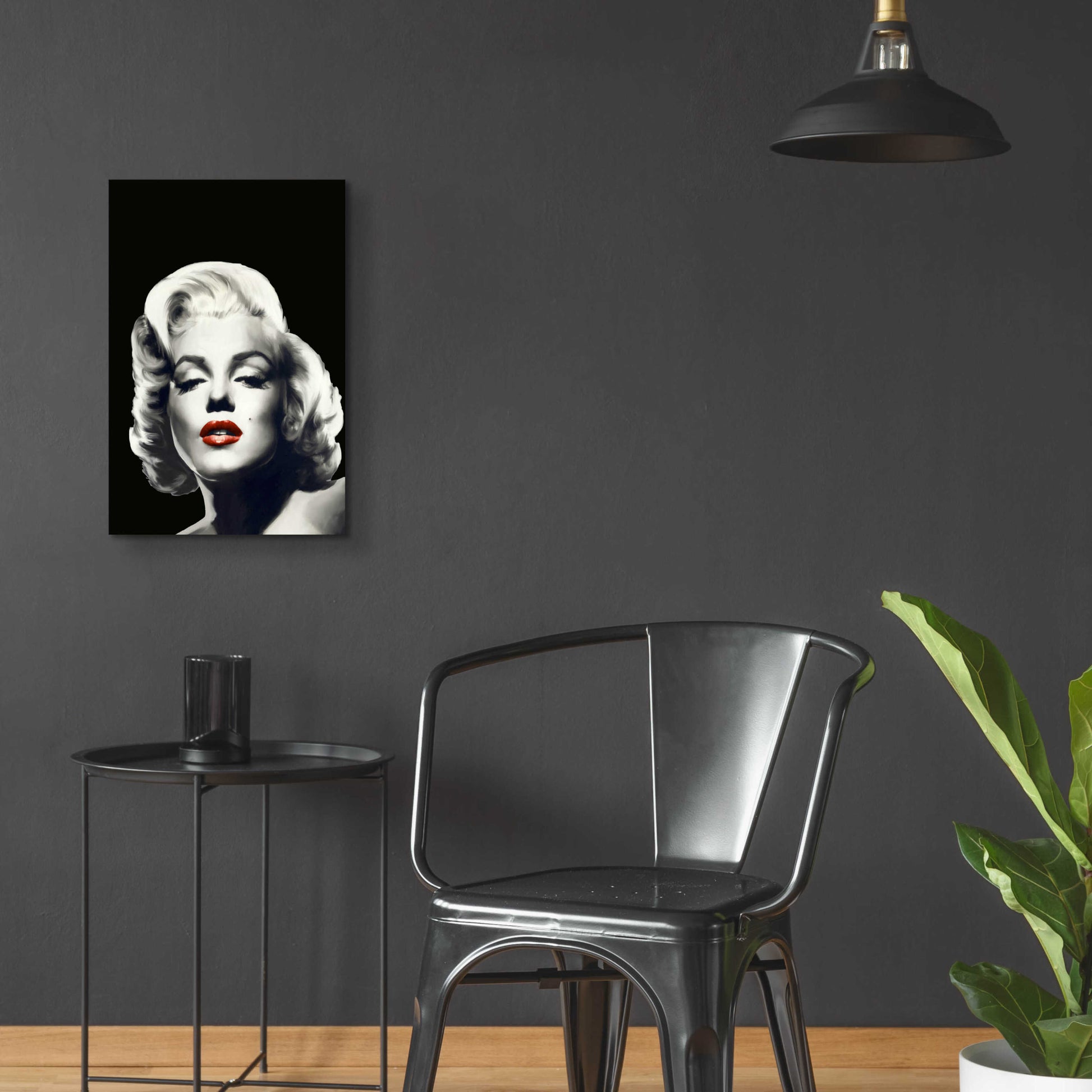 Epic Art 'Red Lips Marilyn In Black' by Chris Consani, Acrylic Glass Wall Art,16x24