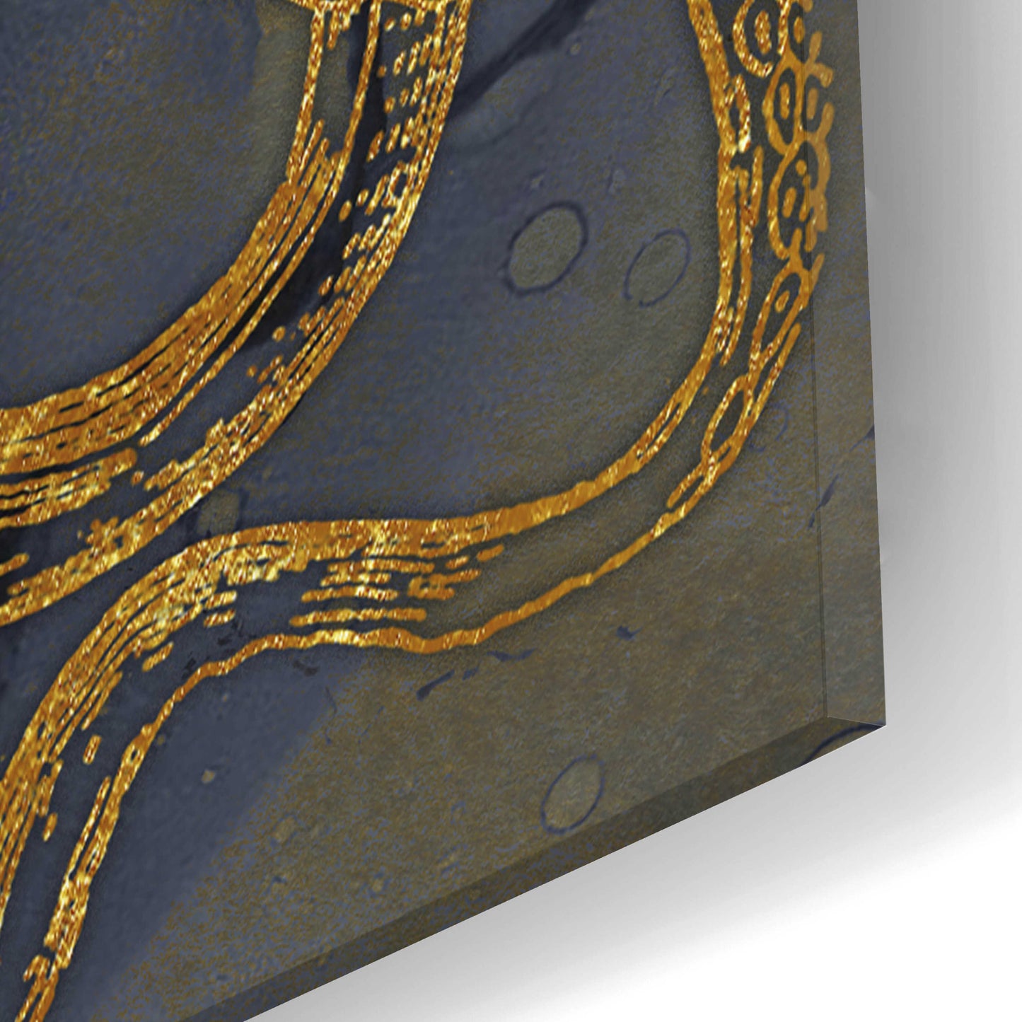 Epic Art 'Octopus Ink Gold & Blue I' by Christine Zalewski, Acrylic Glass Wall Art,16x24