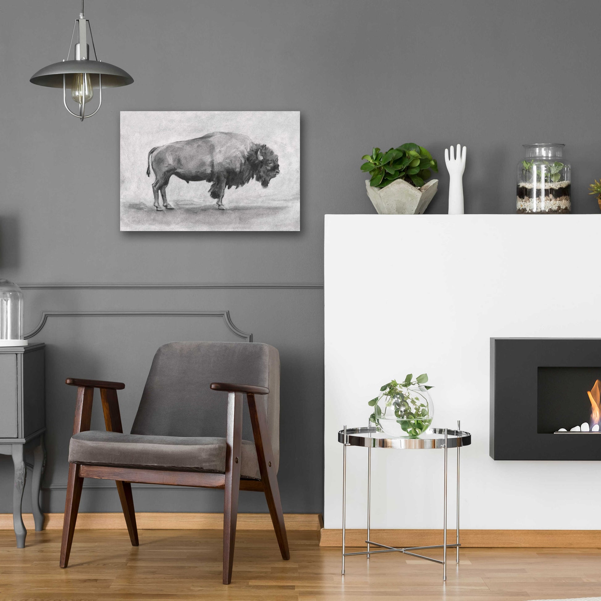 Epic Art 'Wild Bison Study I' by Emma Scarvey, Acrylic Glass Wall Art,24x16