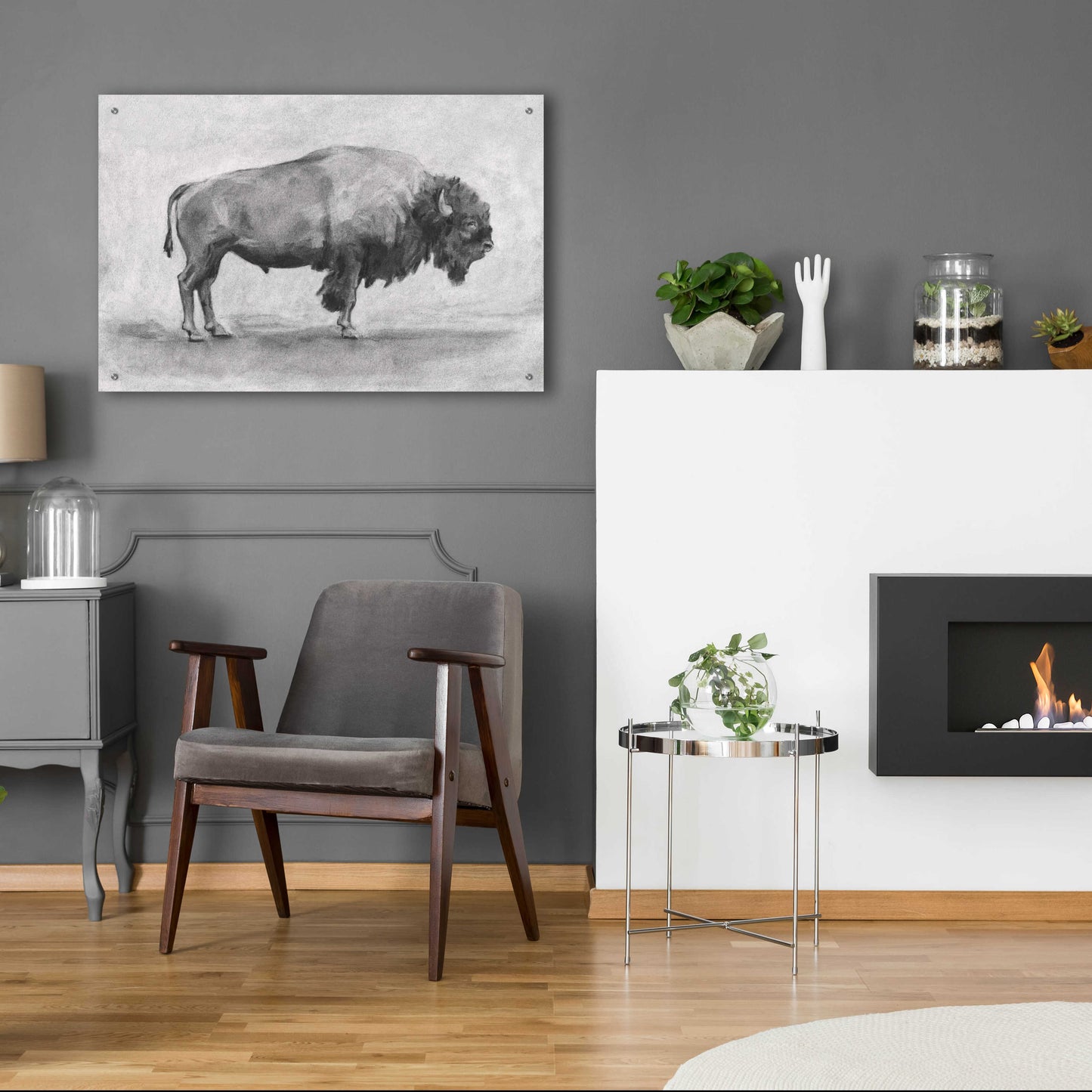 Epic Art 'Wild Bison Study I' by Emma Scarvey, Acrylic Glass Wall Art,36x24