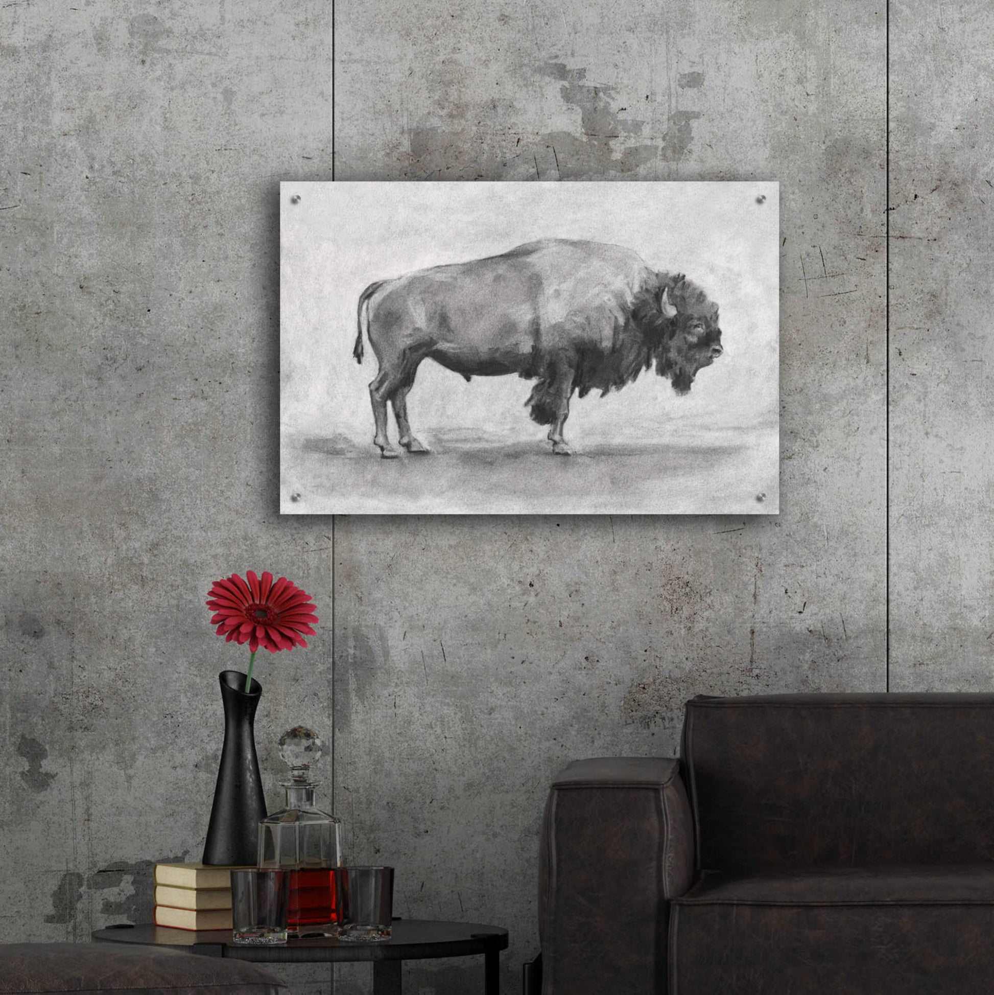 Epic Art 'Wild Bison Study I' by Emma Scarvey, Acrylic Glass Wall Art,36x24