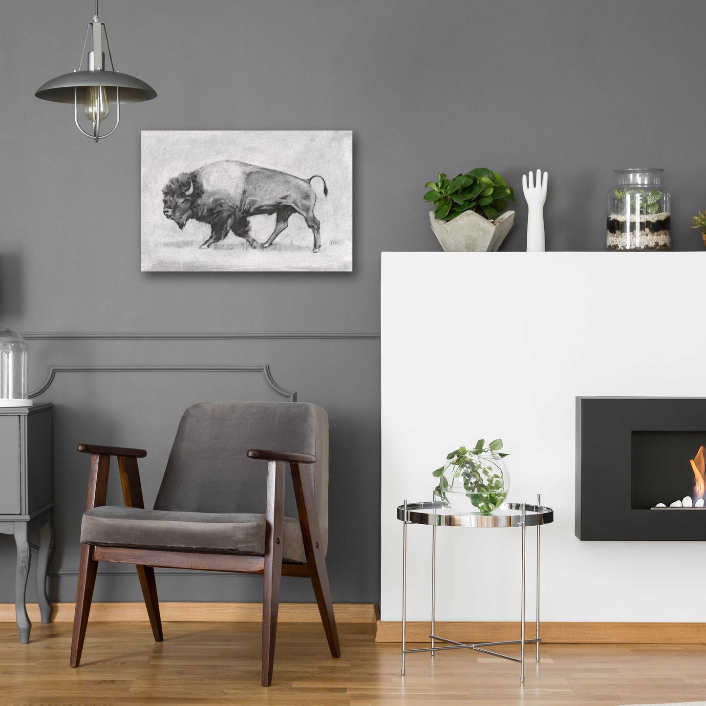 Epic Art 'Wild Bison Study II' by Emma Scarvey, Acrylic Glass Wall Art,24x16