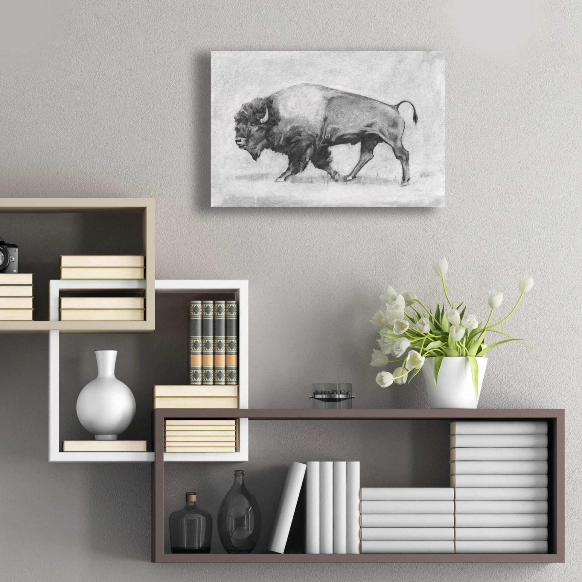 Epic Art 'Wild Bison Study II' by Emma Scarvey, Acrylic Glass Wall Art,24x16