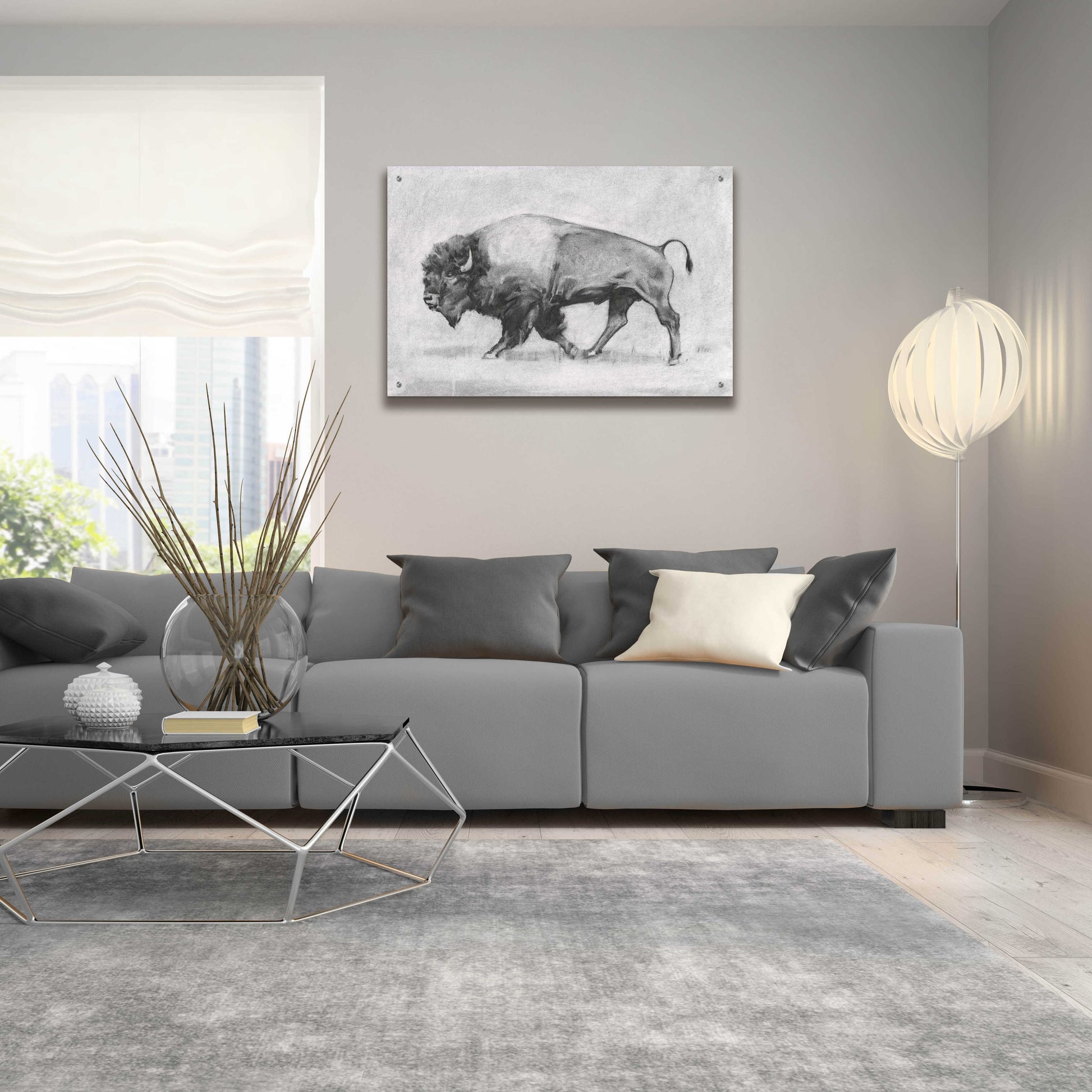 Epic Art 'Wild Bison Study II' by Emma Scarvey, Acrylic Glass Wall Art,36x24