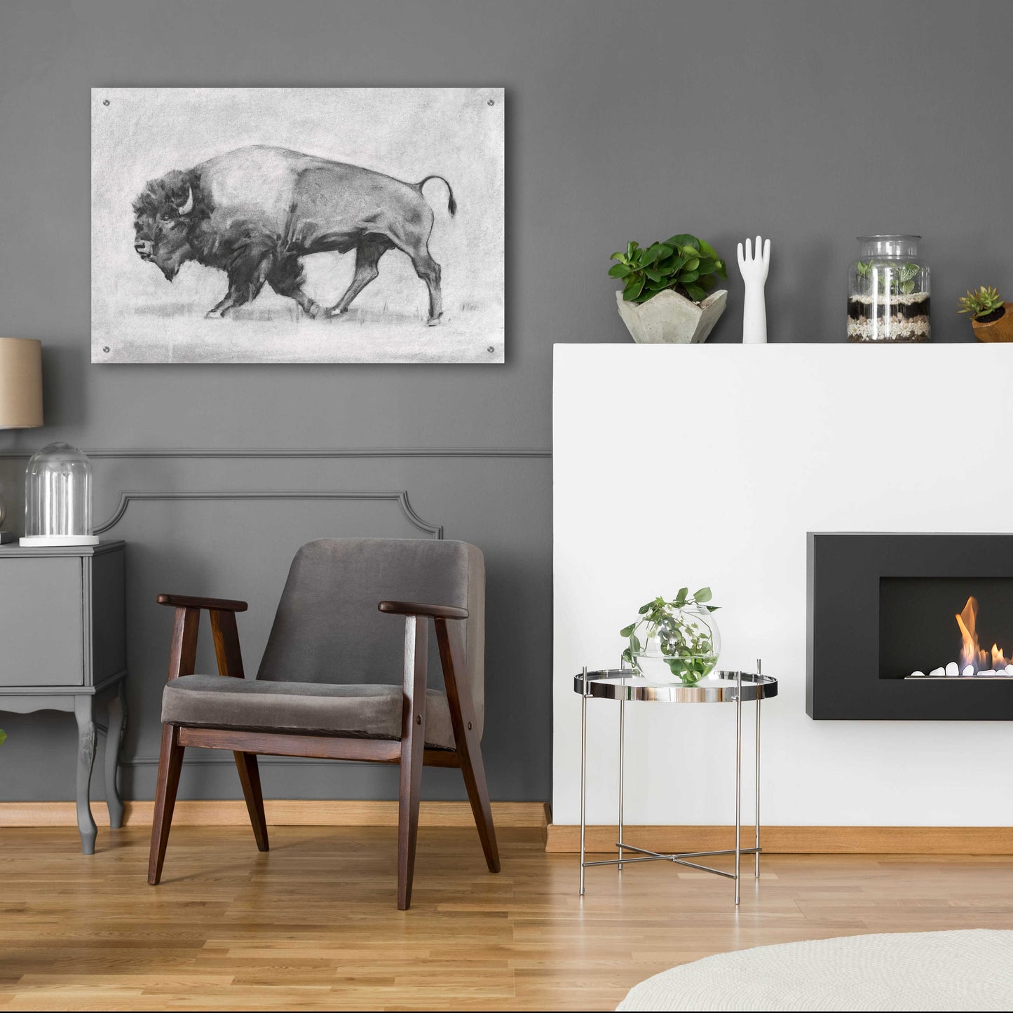 Epic Art 'Wild Bison Study II' by Emma Scarvey, Acrylic Glass Wall Art,36x24