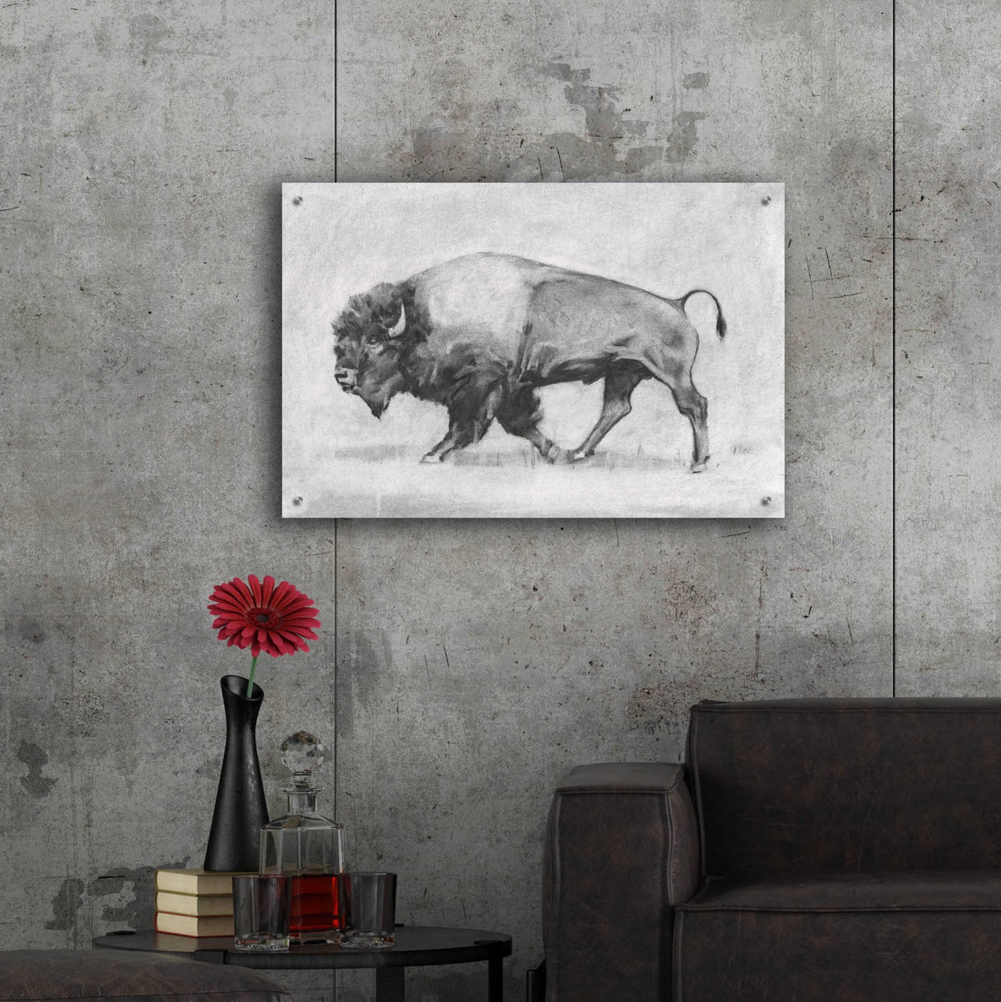 Epic Art 'Wild Bison Study II' by Emma Scarvey, Acrylic Glass Wall Art,36x24