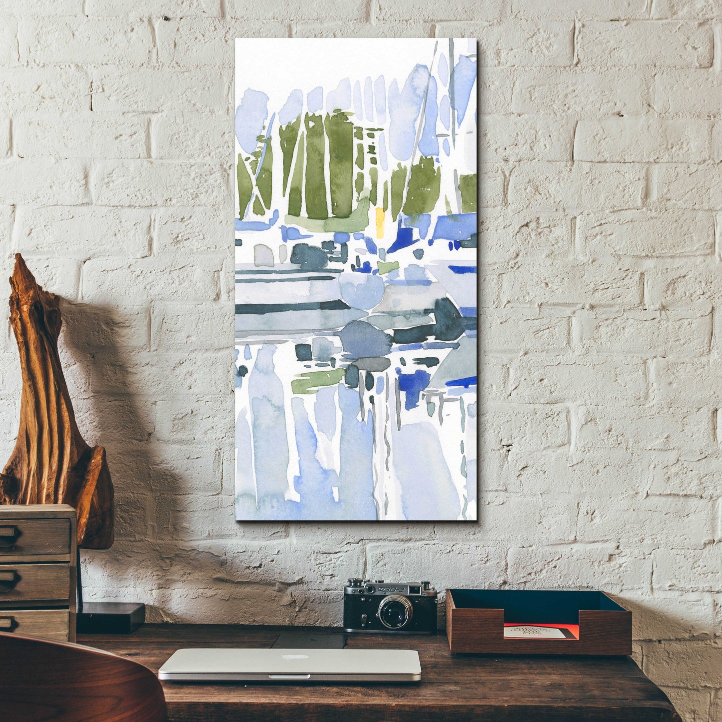 Epic Art 'Sailboat Reflections I' by Emma Scarvey, Acrylic Glass Wall Art,12x24