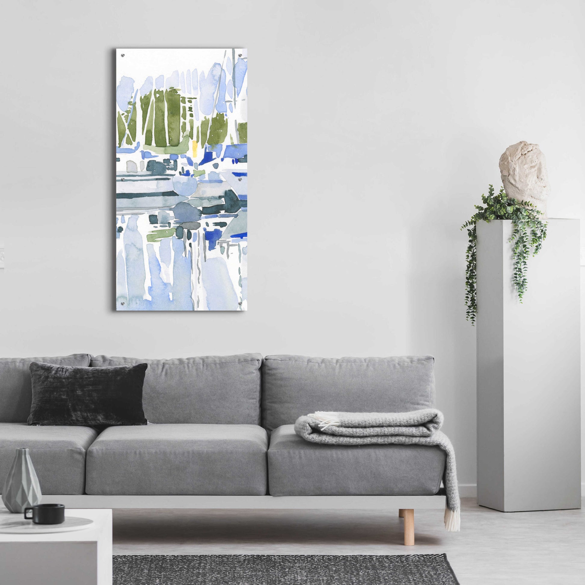 Epic Art 'Sailboat Reflections I' by Emma Scarvey, Acrylic Glass Wall Art,24x48