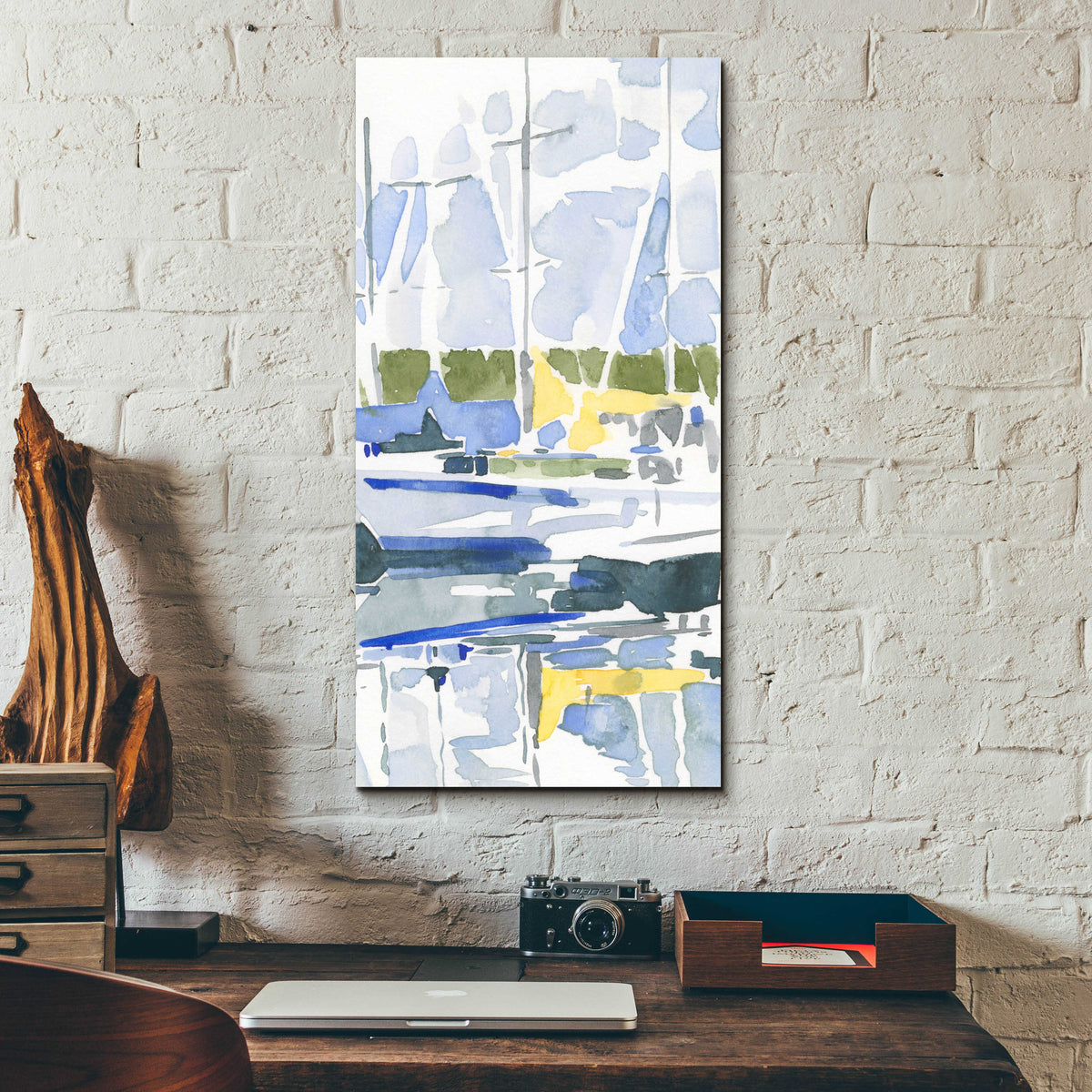 Epic Art 'Sailboat Reflections II' by Emma Scarvey, Acrylic Glass Wall Art,12x24
