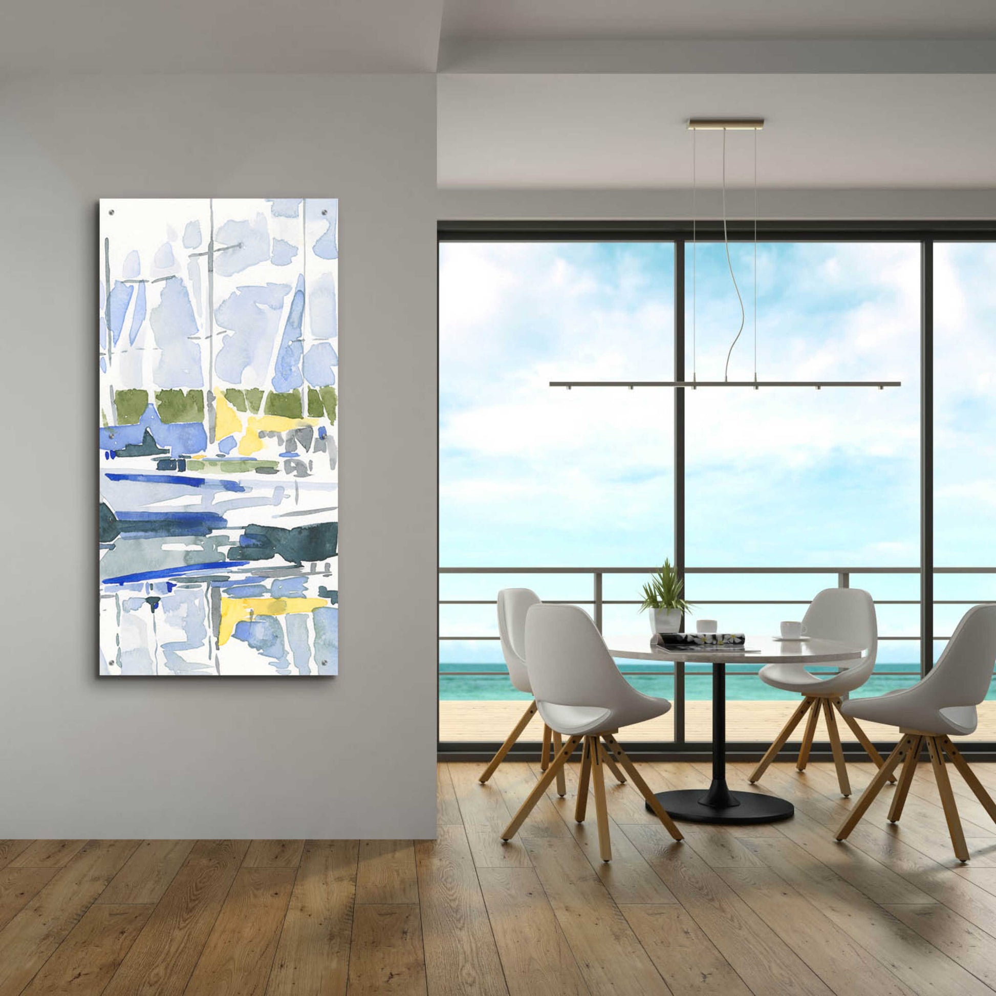 Epic Art 'Sailboat Reflections II' by Emma Scarvey, Acrylic Glass Wall Art,24x48