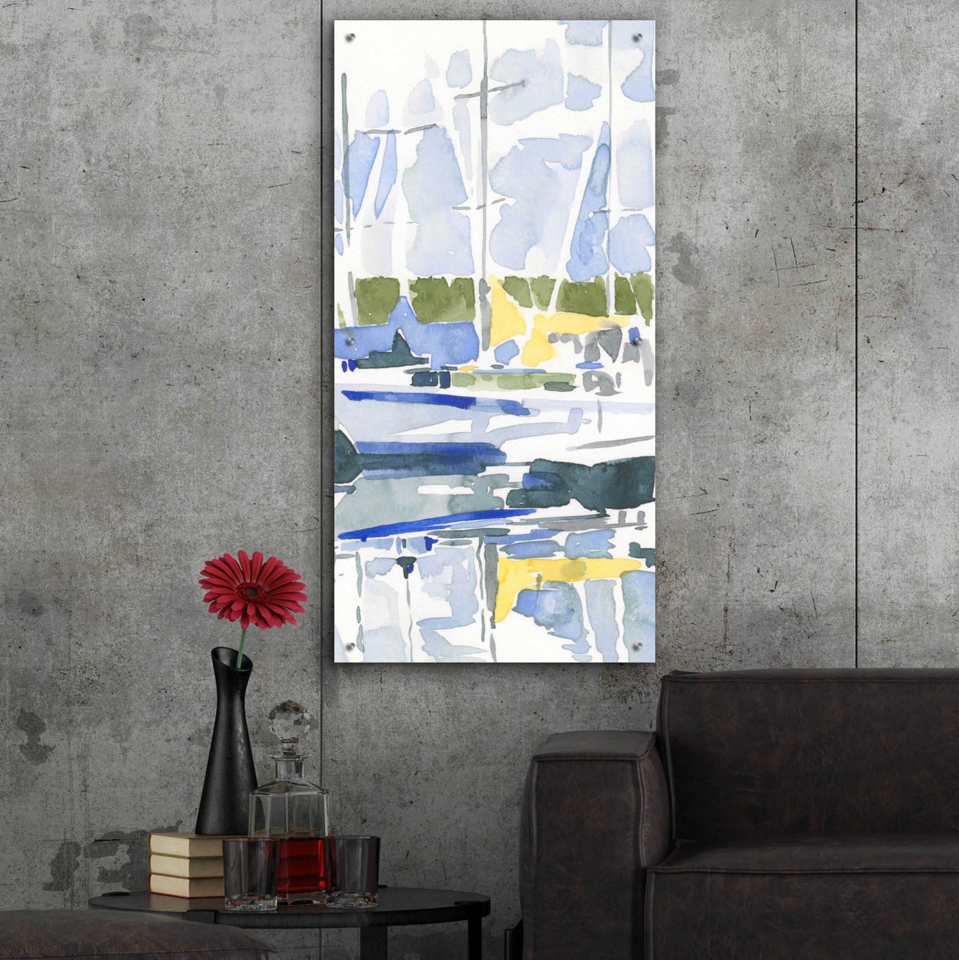 Epic Art 'Sailboat Reflections II' by Emma Scarvey, Acrylic Glass Wall Art,24x48