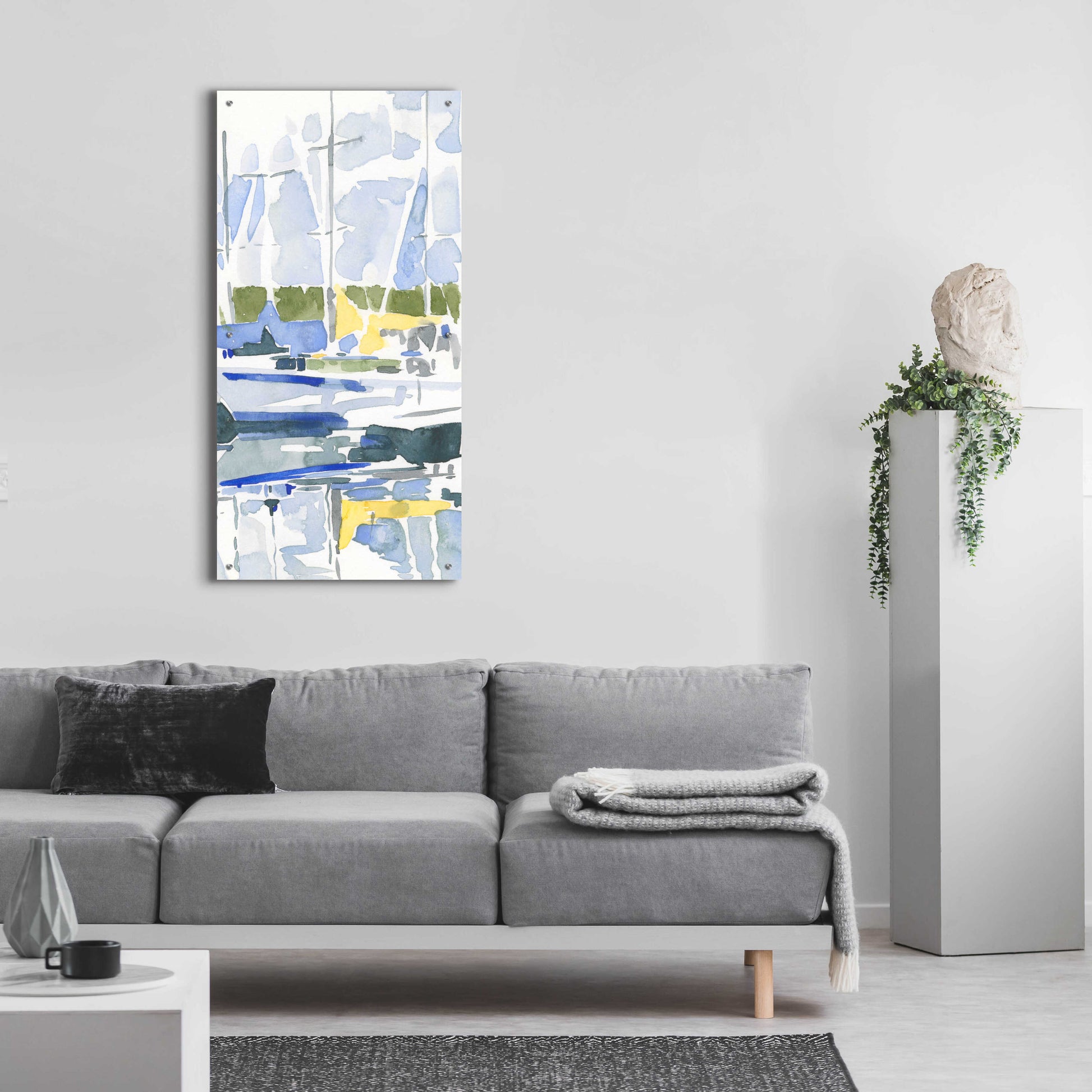 Epic Art 'Sailboat Reflections II' by Emma Scarvey, Acrylic Glass Wall Art,24x48