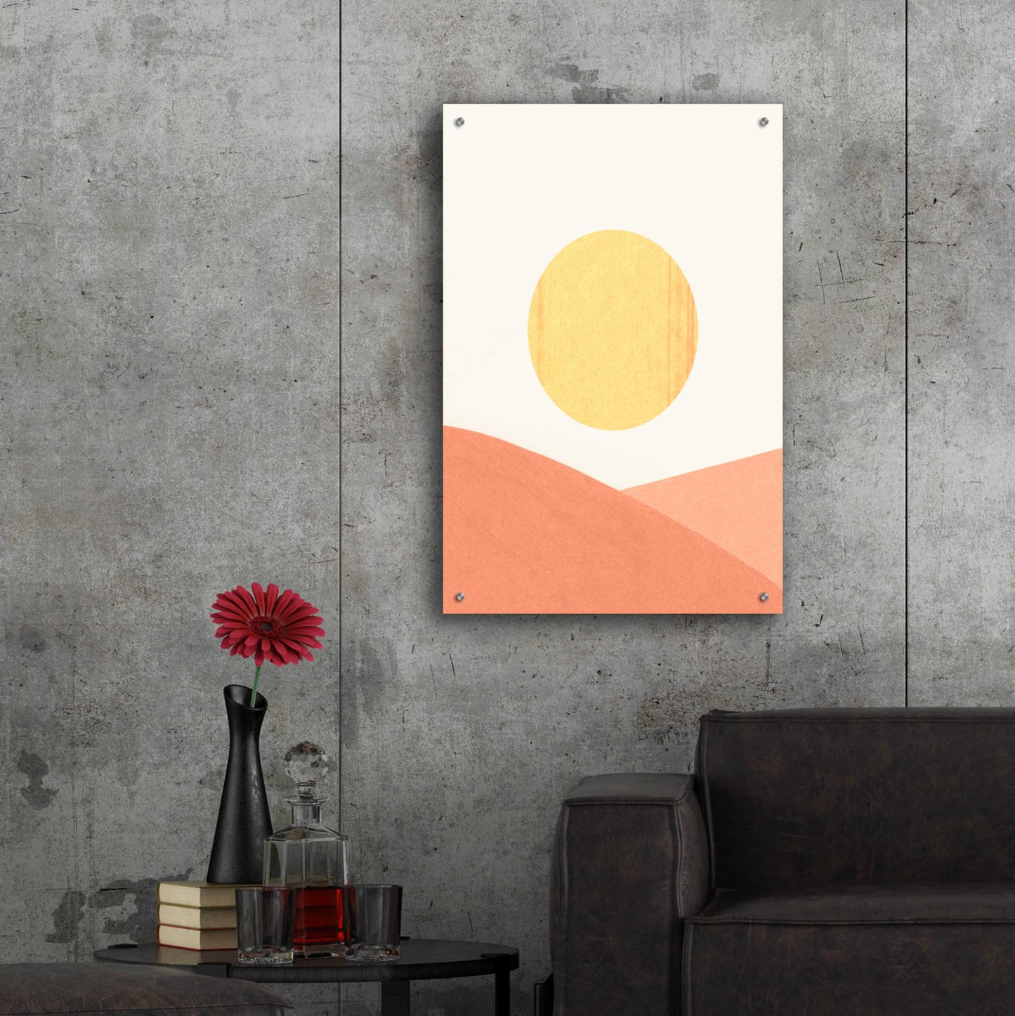 Epic Art 'Simple Boho Sun I' by Emma Scarvey, Acrylic Glass Wall Art,24x36