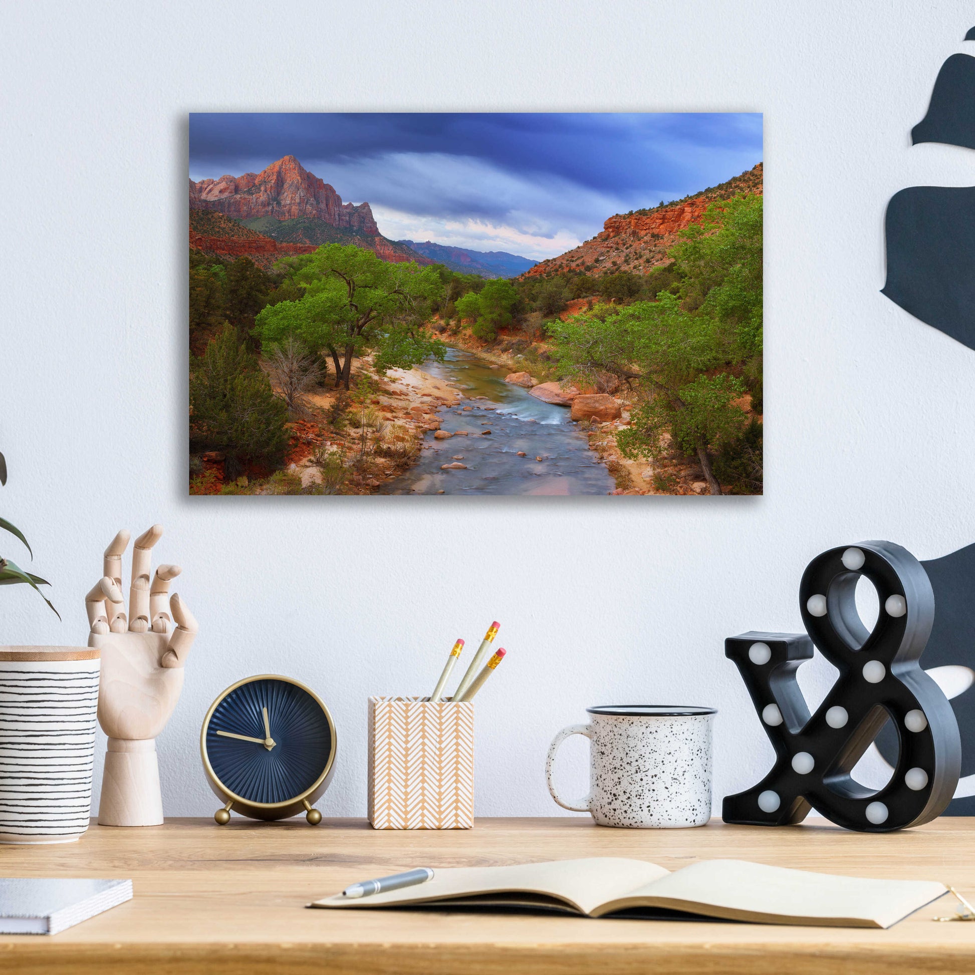 Epic Art 'A Zion Morning' by Darren White, Acrylic Glass Wall Art,16x12