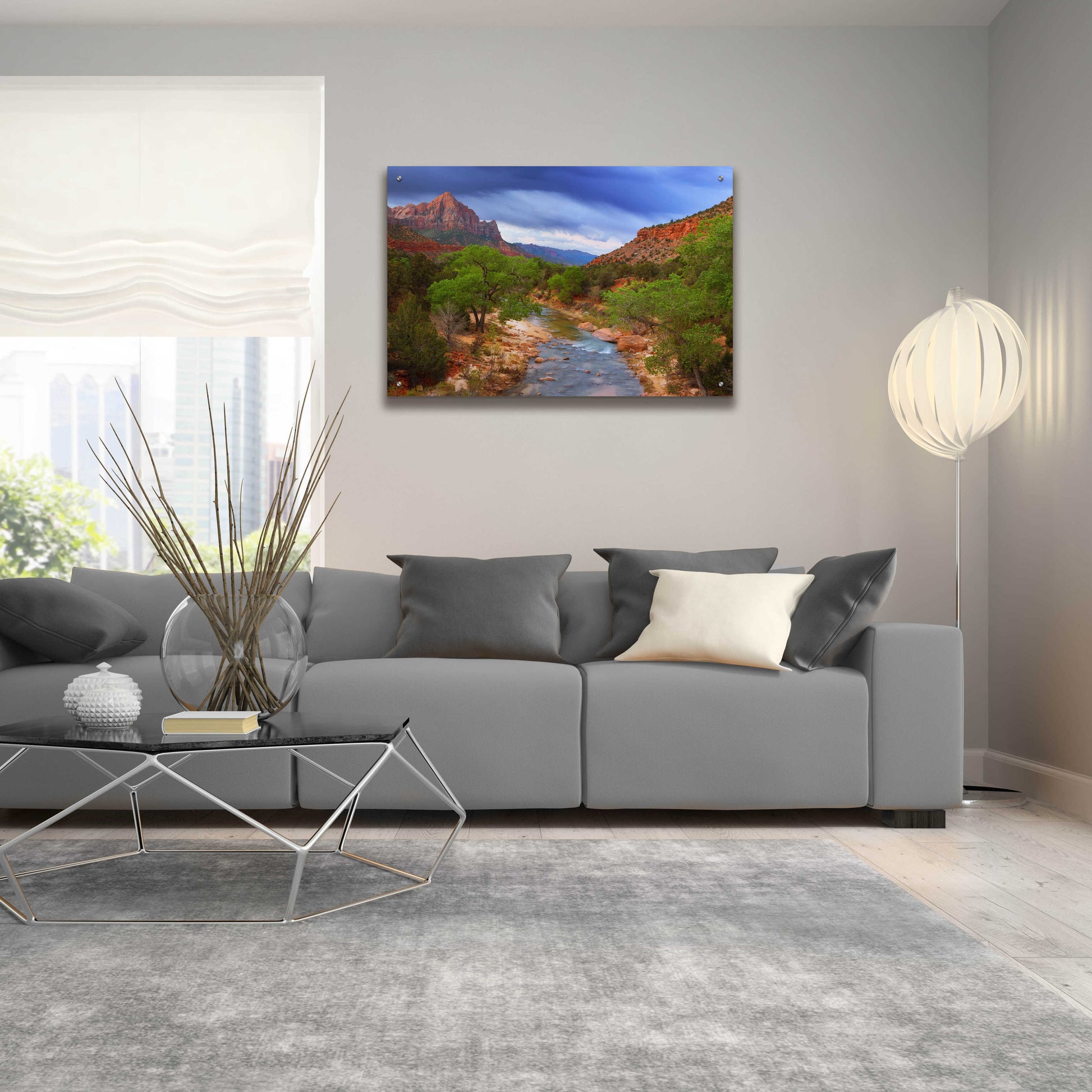 Epic Art 'A Zion Morning' by Darren White, Acrylic Glass Wall Art,36x24