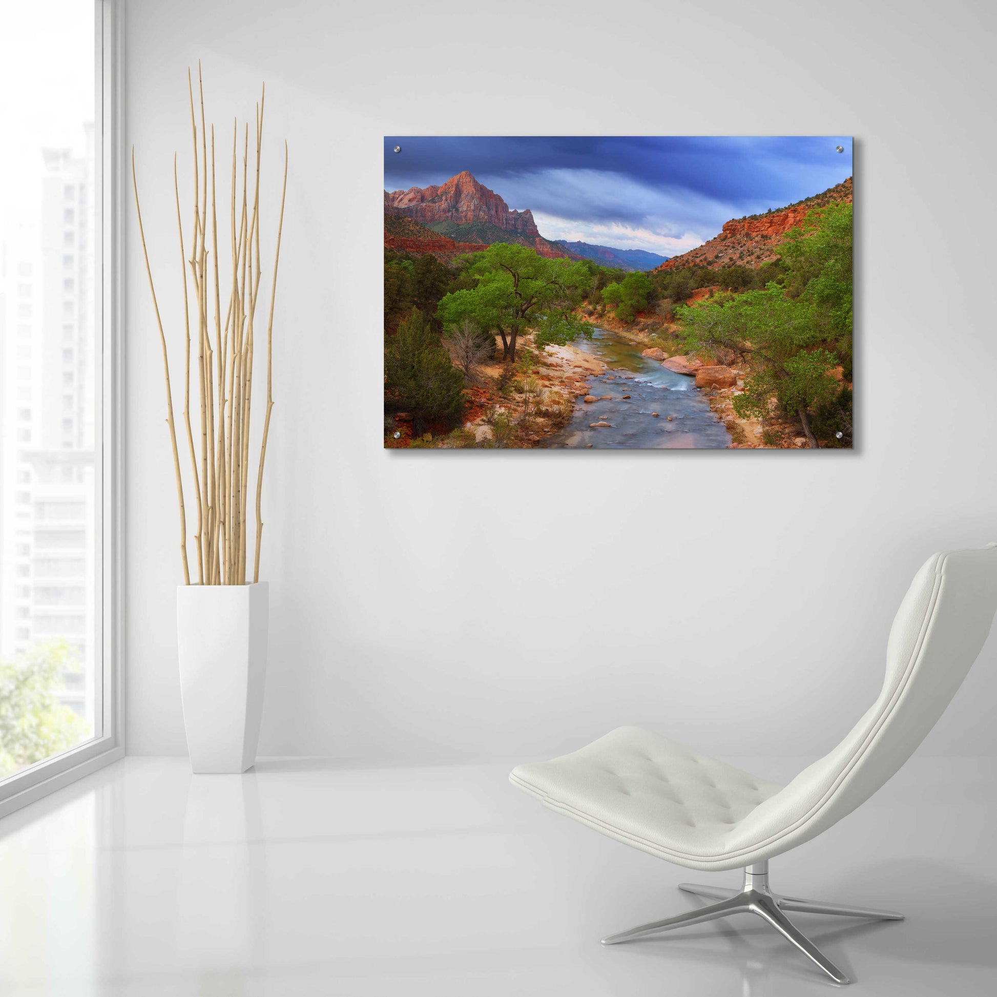 Epic Art 'A Zion Morning' by Darren White, Acrylic Glass Wall Art,36x24