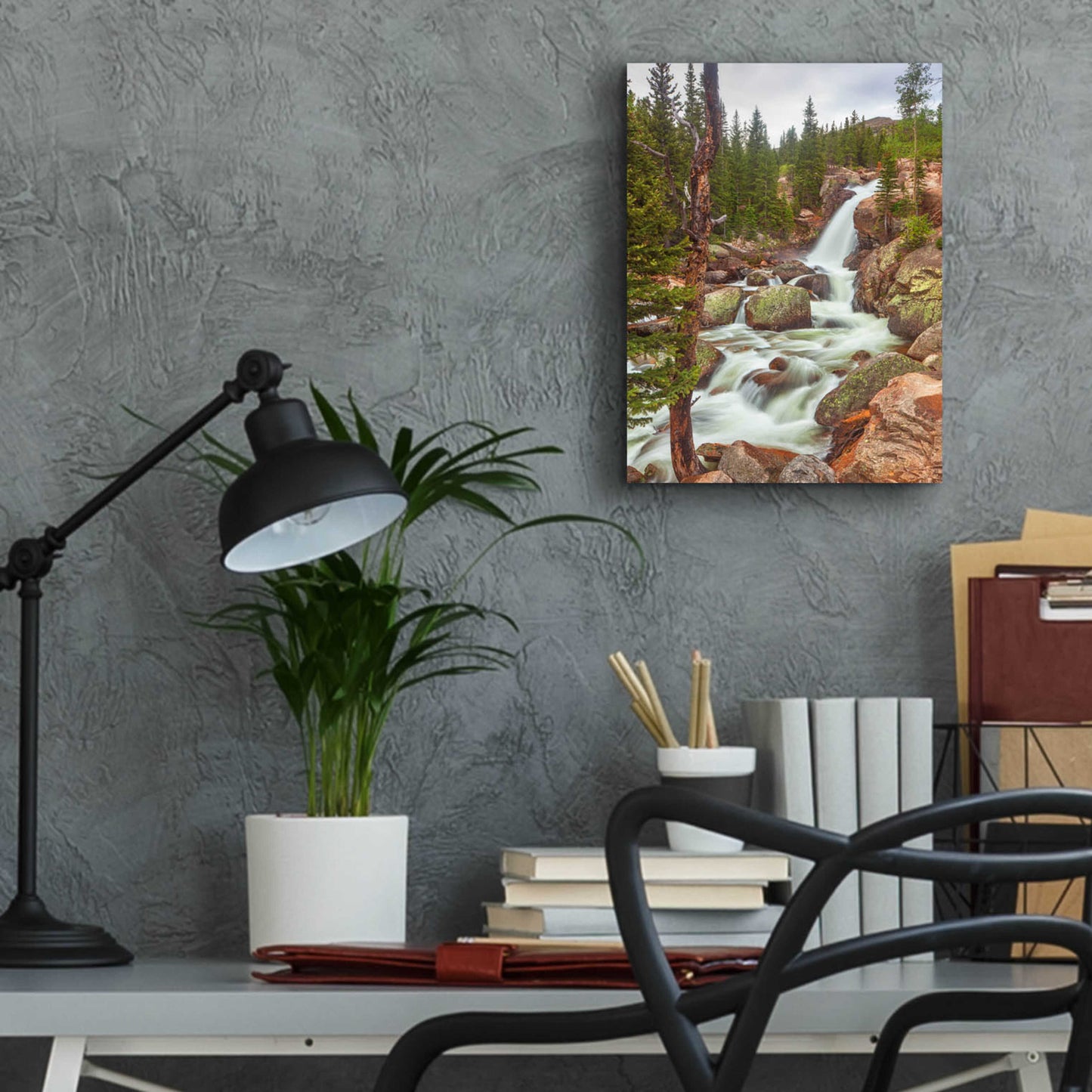 Epic Art 'Alberta Falls - Rocky Mountain National Park' by Darren White, Acrylic Glass Wall Art,12x16