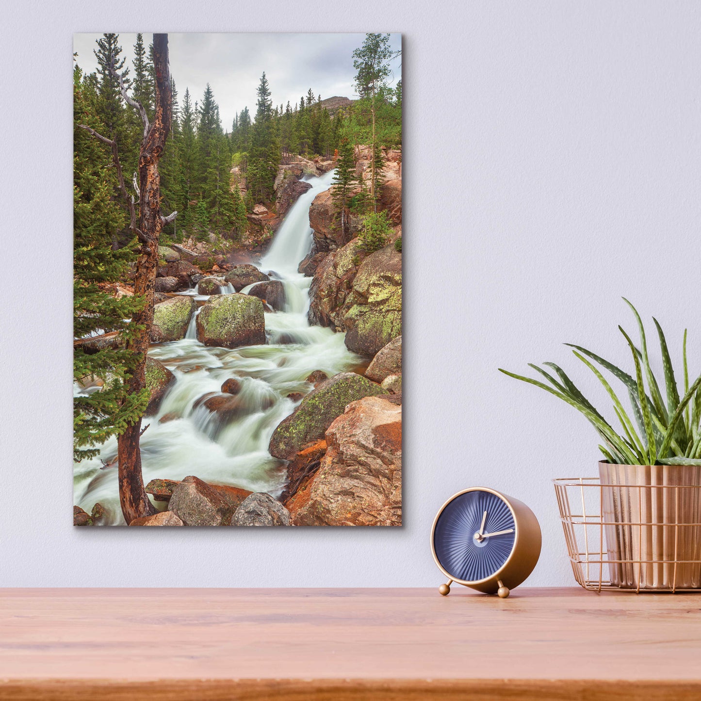 Epic Art 'Alberta Falls - Rocky Mountain National Park' by Darren White, Acrylic Glass Wall Art,12x16