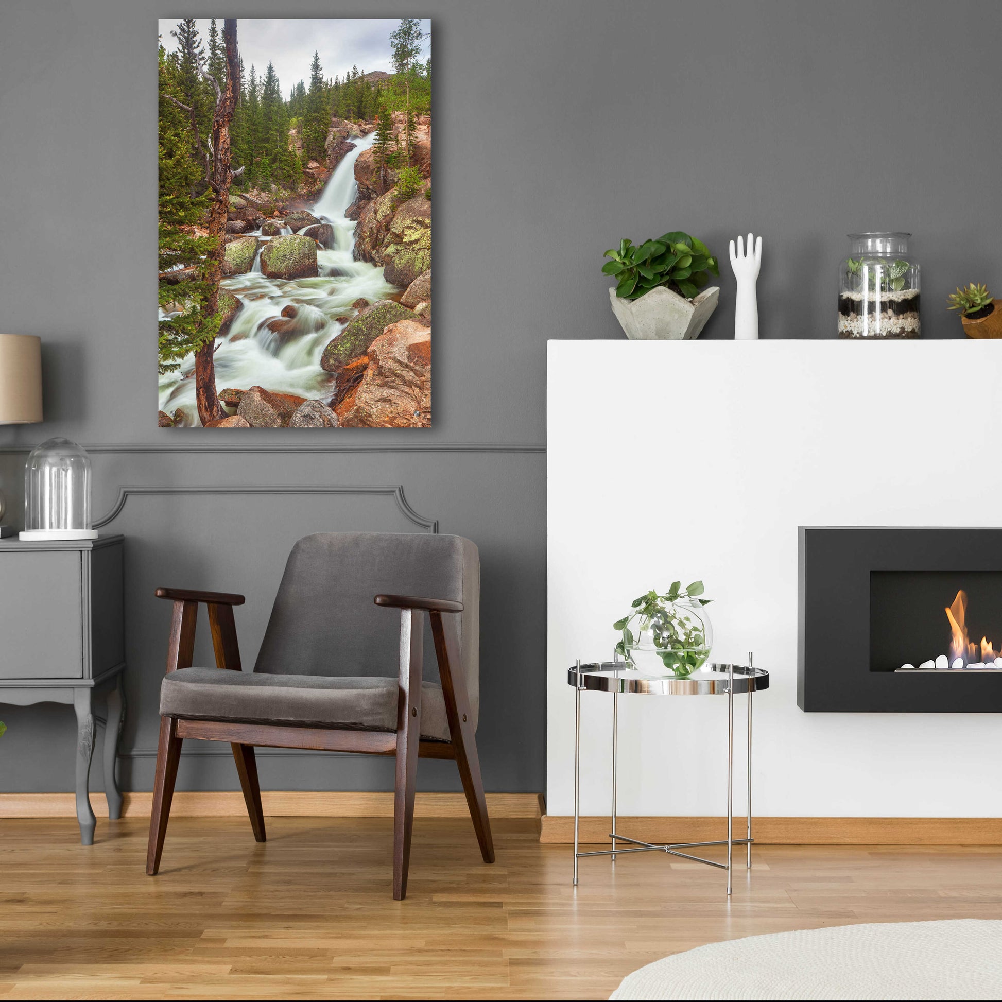 Epic Art 'Alberta Falls - Rocky Mountain National Park' by Darren White, Acrylic Glass Wall Art,24x36