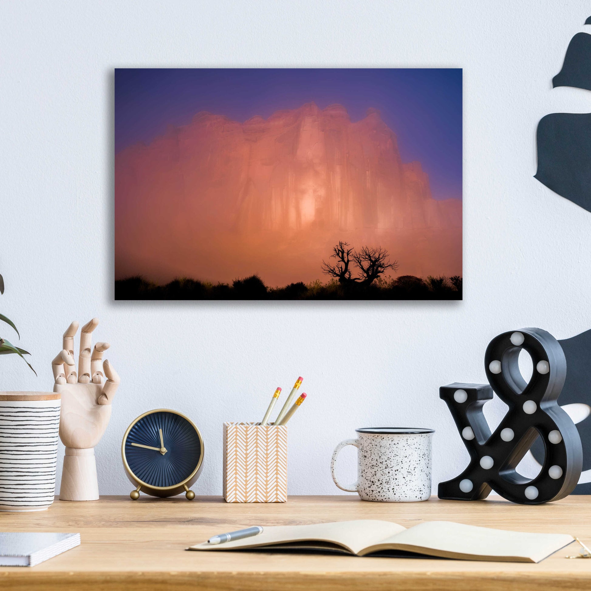 Epic Art 'Arches Morning Fog - Arches National Park' by Darren White, Acrylic Glass Wall Art,16x12