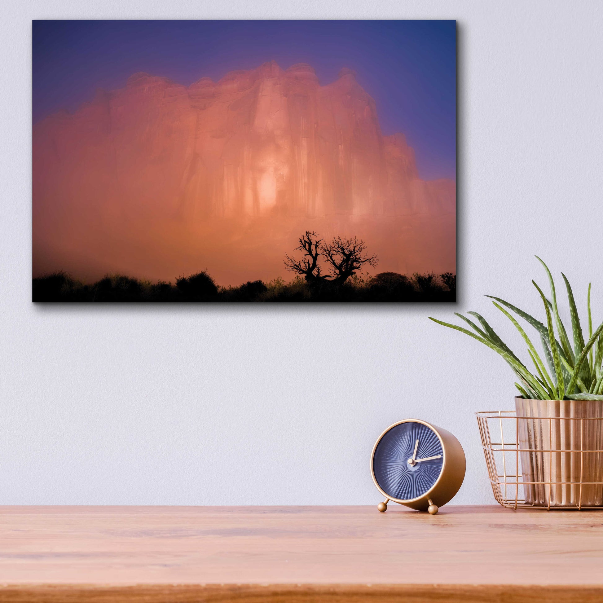 Epic Art 'Arches Morning Fog - Arches National Park' by Darren White, Acrylic Glass Wall Art,16x12