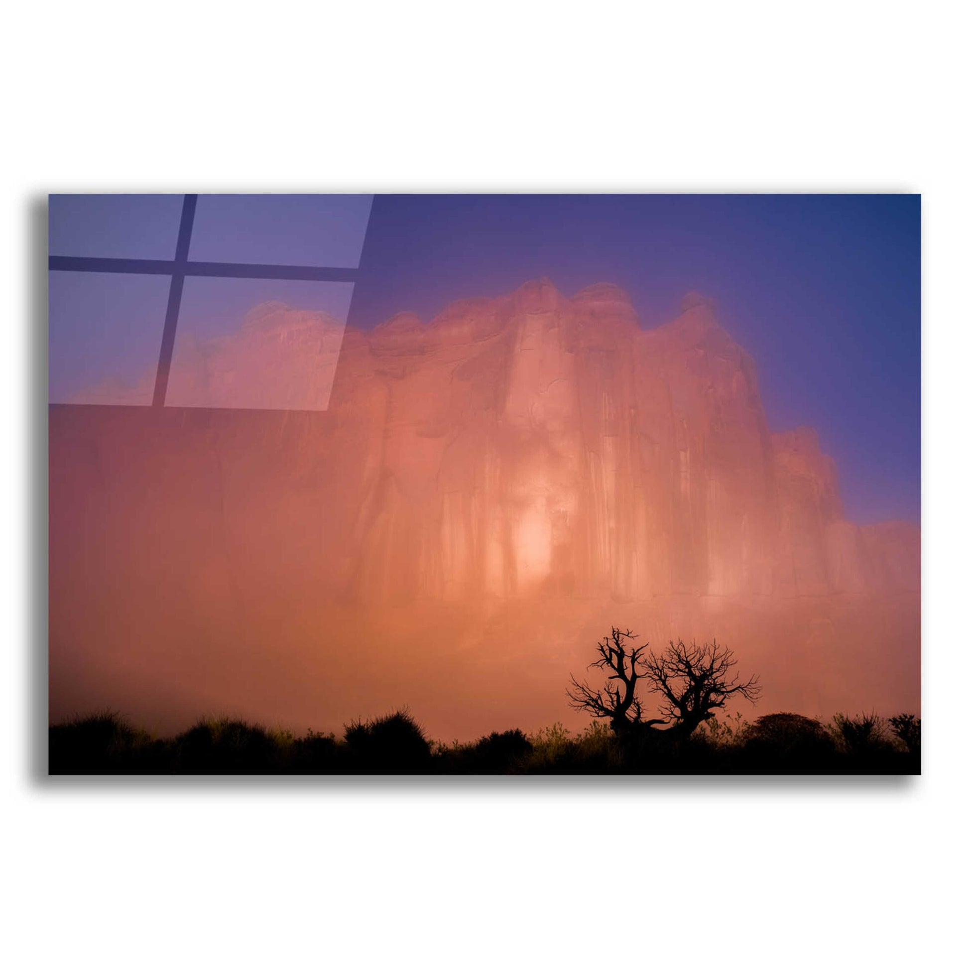 Epic Art 'Arches Morning Fog - Arches National Park' by Darren White, Acrylic Glass Wall Art,24x16