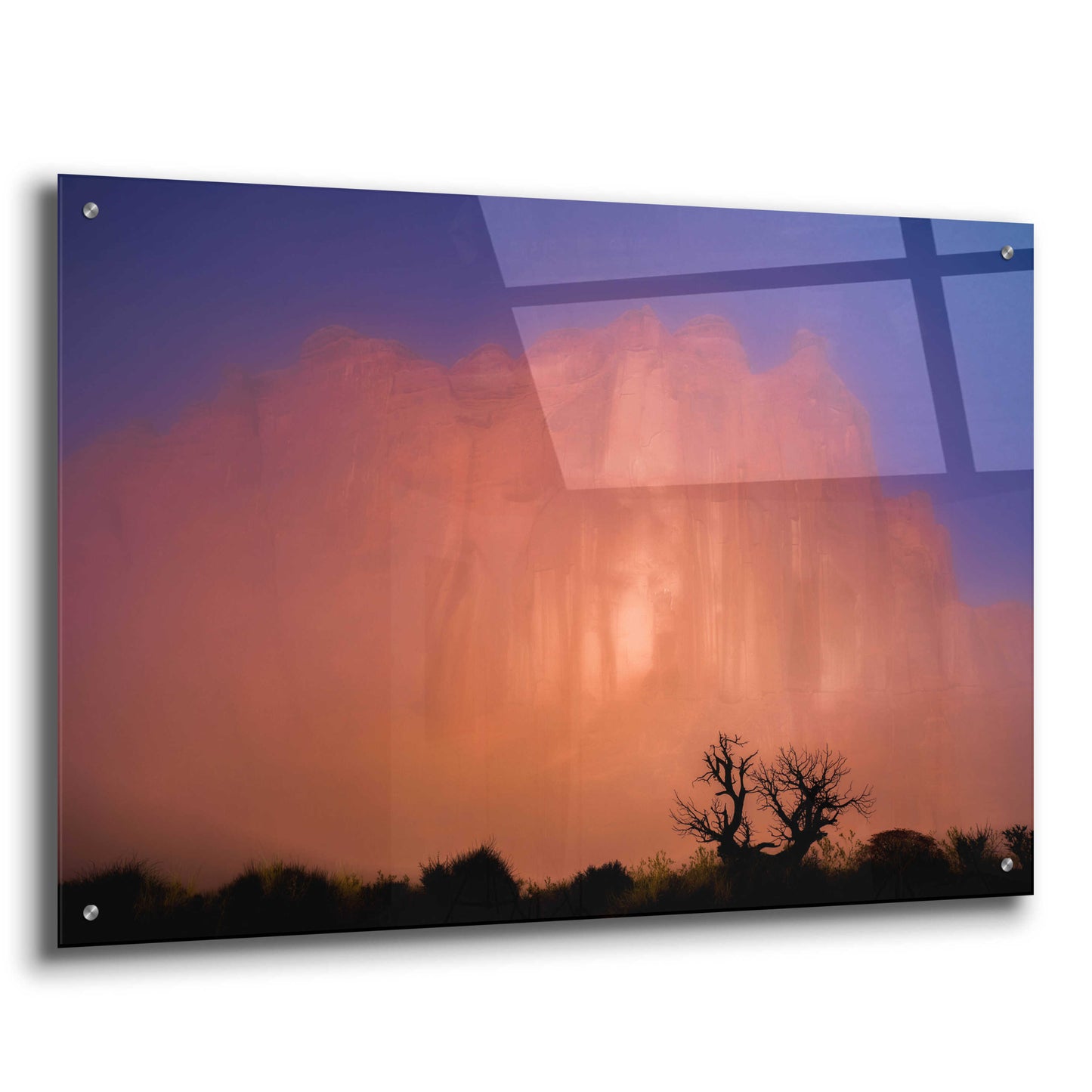 Epic Art 'Arches Morning Fog - Arches National Park' by Darren White, Acrylic Glass Wall Art,36x24