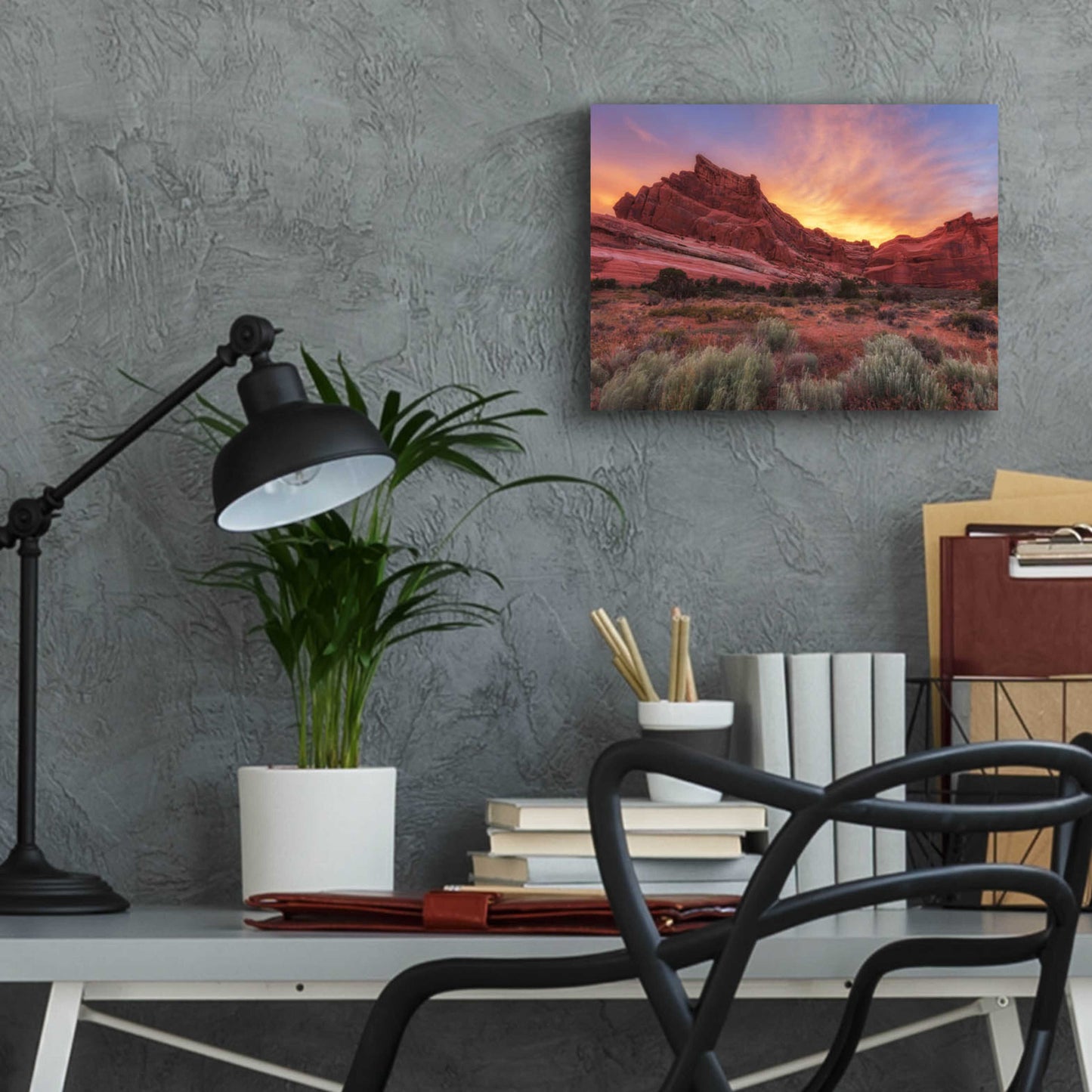 Epic Art 'Arches Sky Fire - Arches National Park' by Darren White, Acrylic Glass Wall Art,16x12