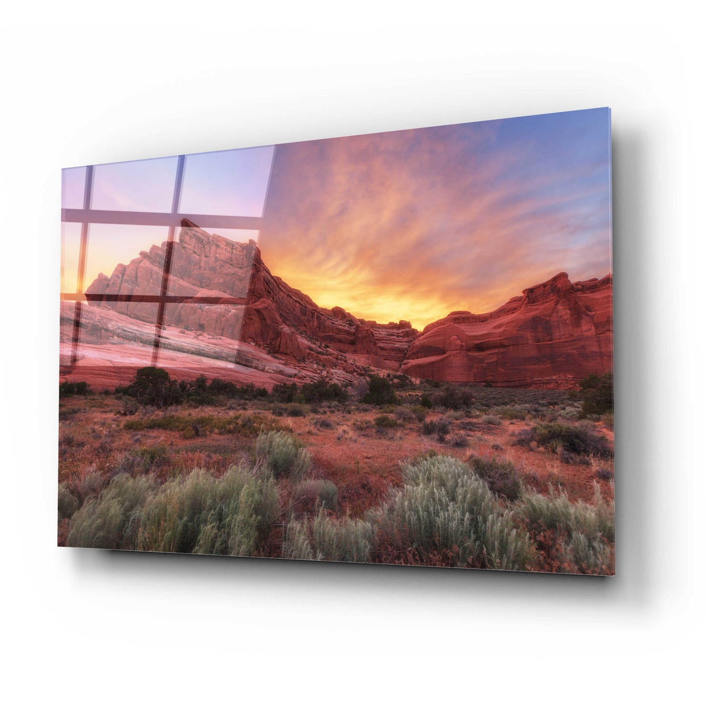 Epic Art 'Arches Sky Fire - Arches National Park' by Darren White, Acrylic Glass Wall Art,24x16