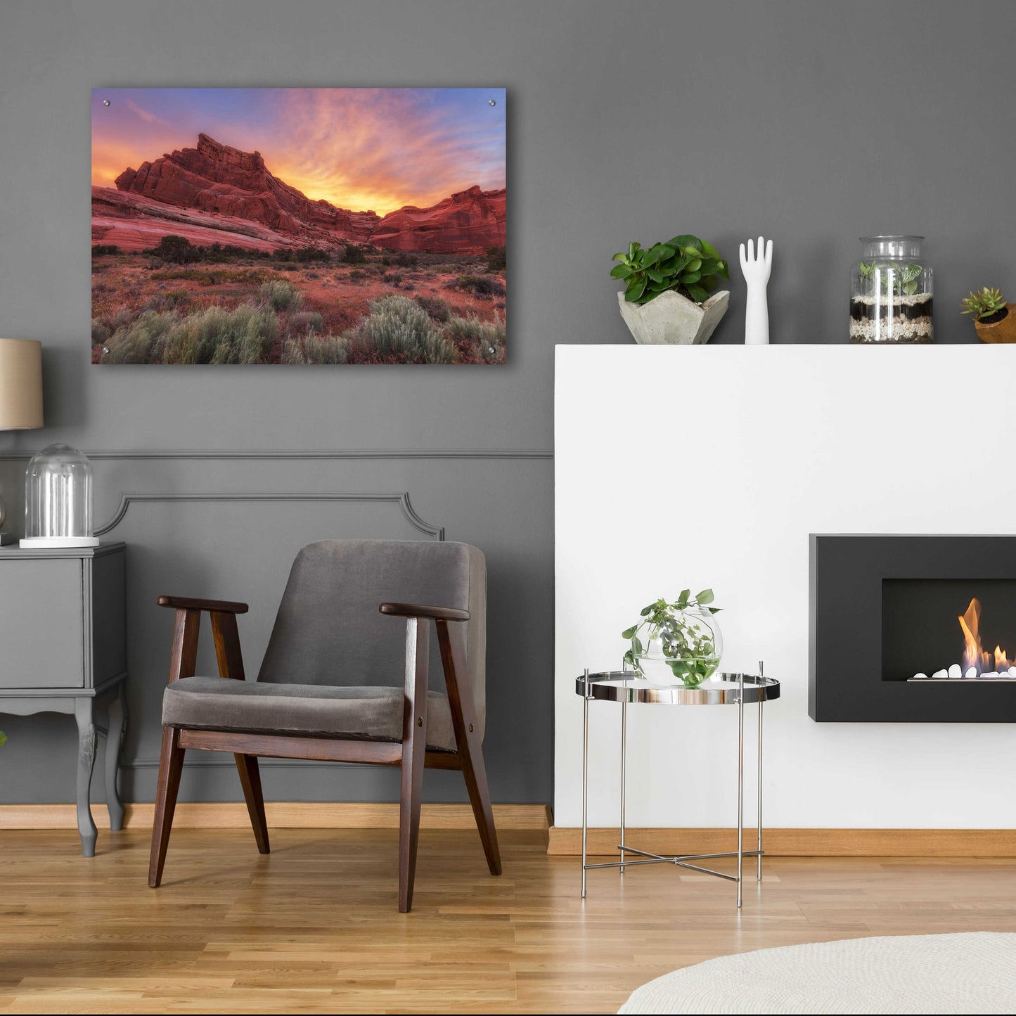Epic Art 'Arches Sky Fire - Arches National Park' by Darren White, Acrylic Glass Wall Art,36x24