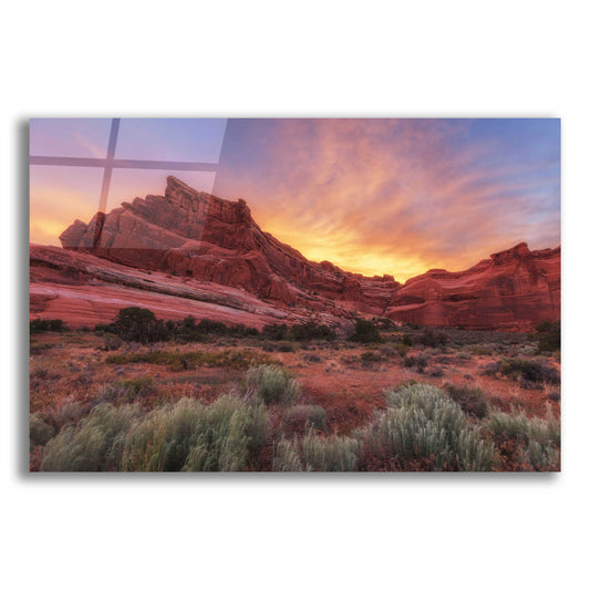 Epic Art 'Arches Sky Fire - Arches National Park' by Darren White, Acrylic Glass Wall Art