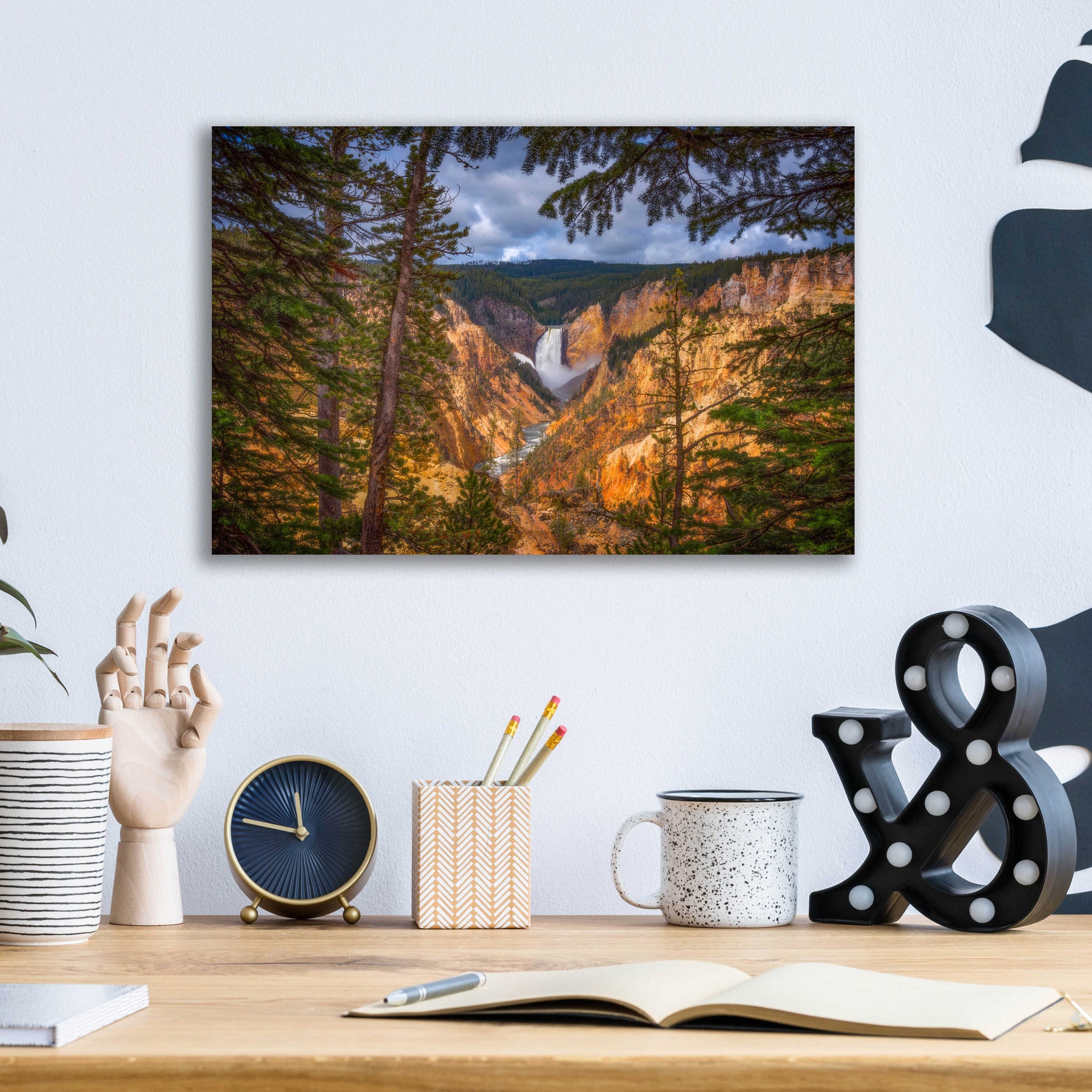 Epic Art 'Artist Point Afternoon - Yellowstone National Park' by Darren White, Acrylic Glass Wall Art,16x12