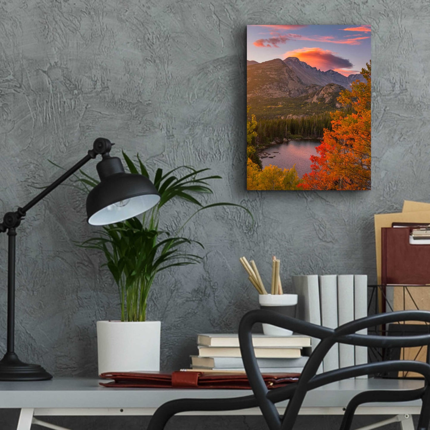 Epic Art 'Autumn Sunrise over Longs Peak - Rocky Mountain National Park' by Darren White, Acrylic Glass Wall Art,12x16