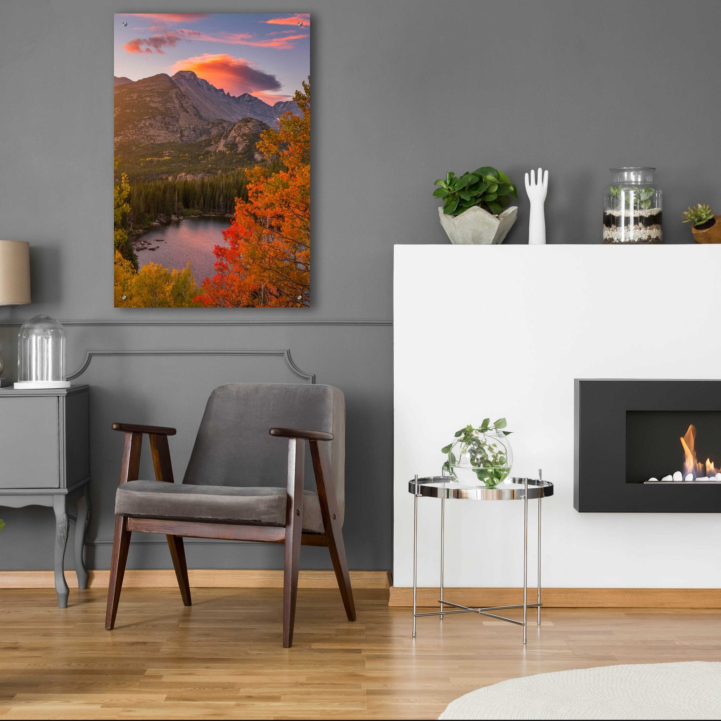 Epic Art 'Autumn Sunrise over Longs Peak - Rocky Mountain National Park' by Darren White, Acrylic Glass Wall Art,24x36