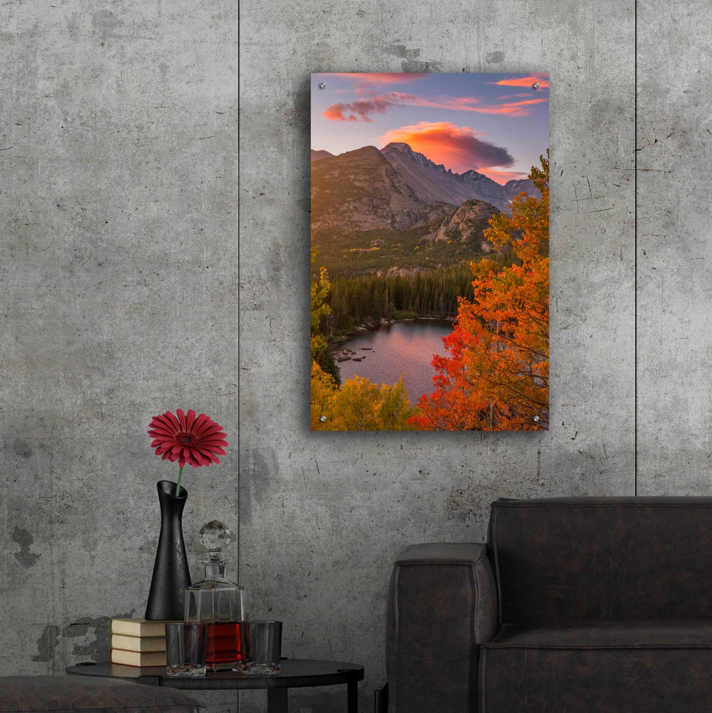 Epic Art 'Autumn Sunrise over Longs Peak - Rocky Mountain National Park' by Darren White, Acrylic Glass Wall Art,24x36