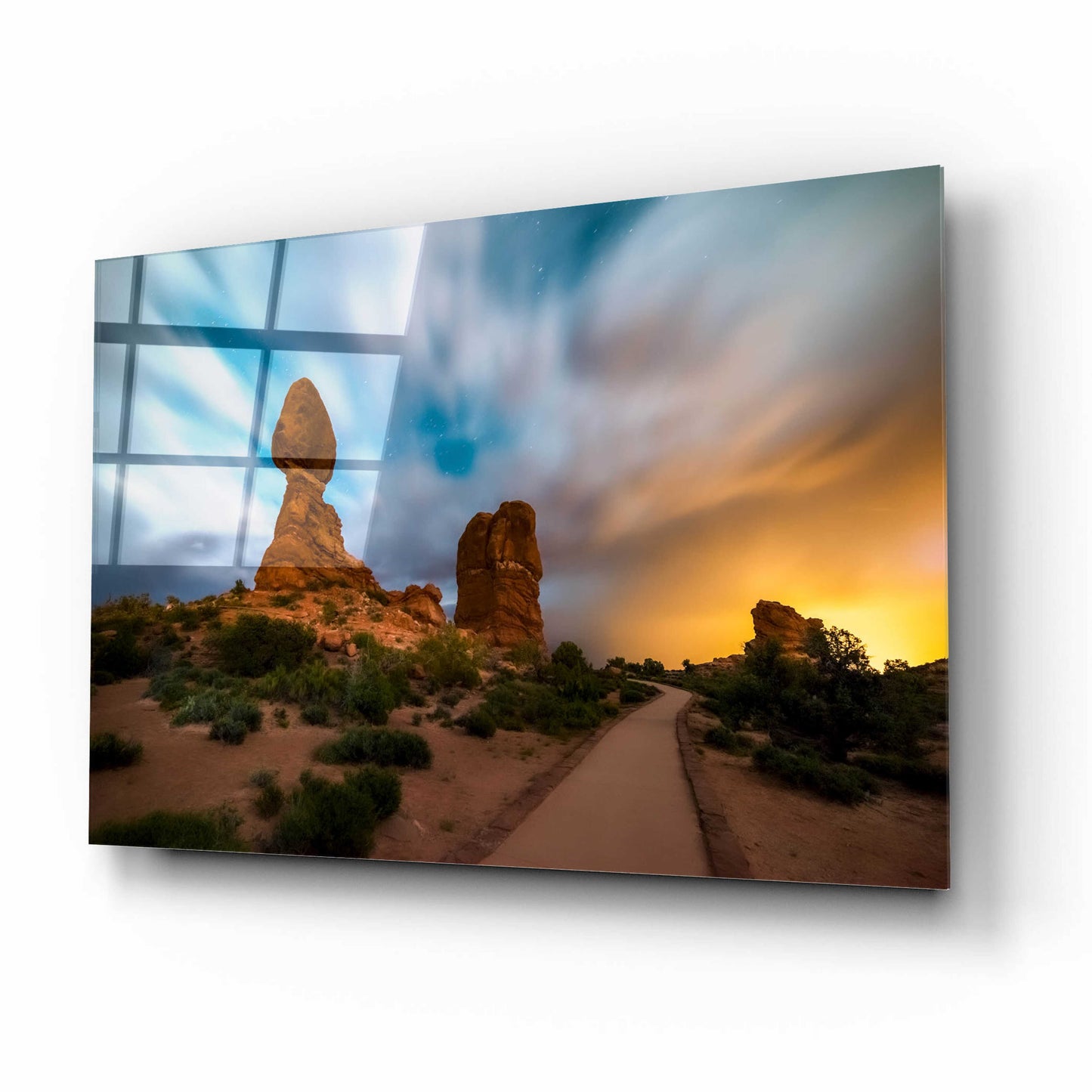 Epic Art 'Balanced Light show - Arches National Park' by Darren White, Acrylic Glass Wall Art,16x12