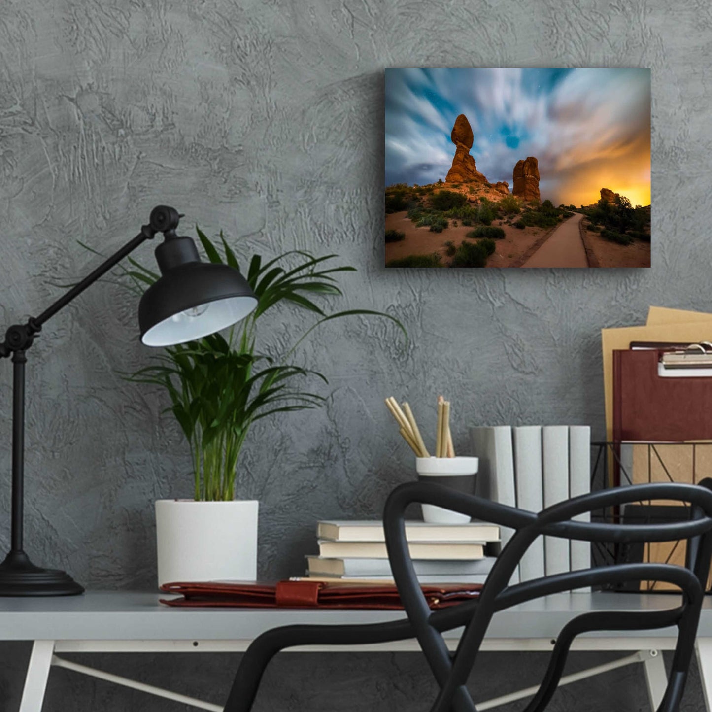 Epic Art 'Balanced Light show - Arches National Park' by Darren White, Acrylic Glass Wall Art,16x12