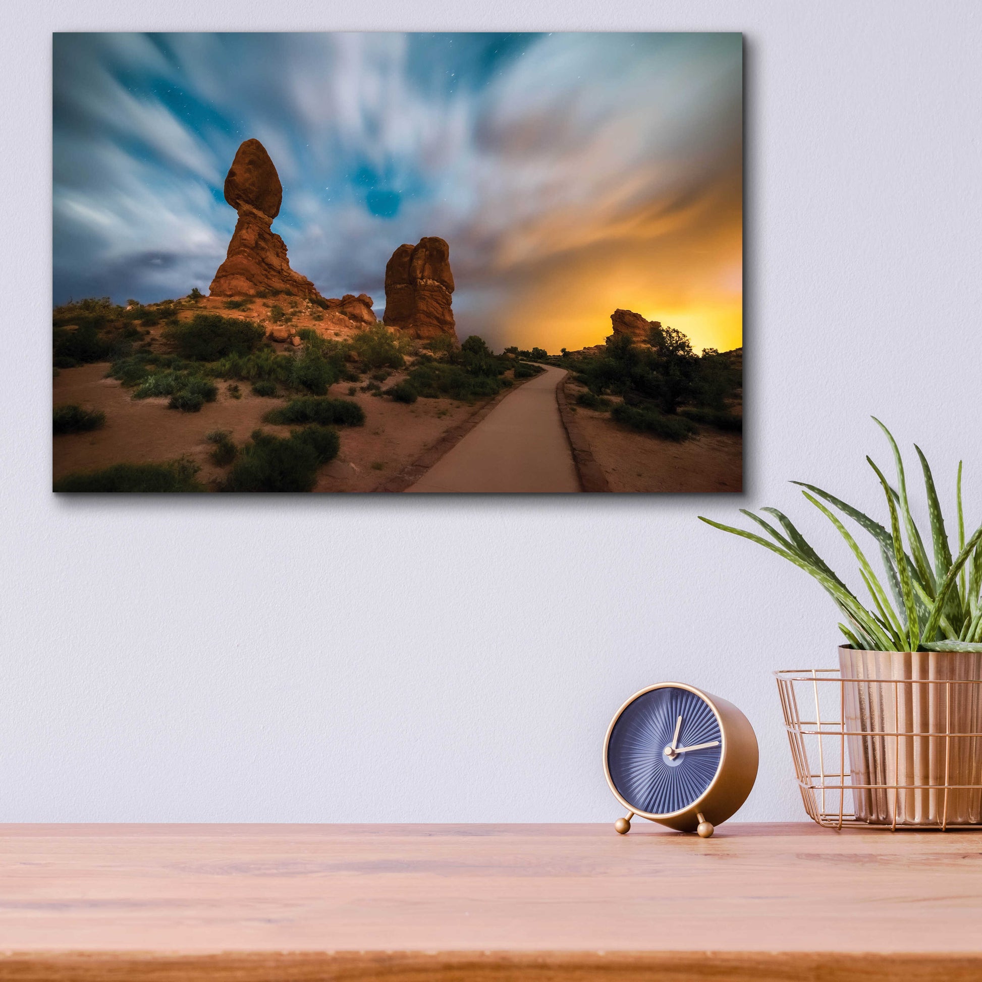 Epic Art 'Balanced Light show - Arches National Park' by Darren White, Acrylic Glass Wall Art,16x12