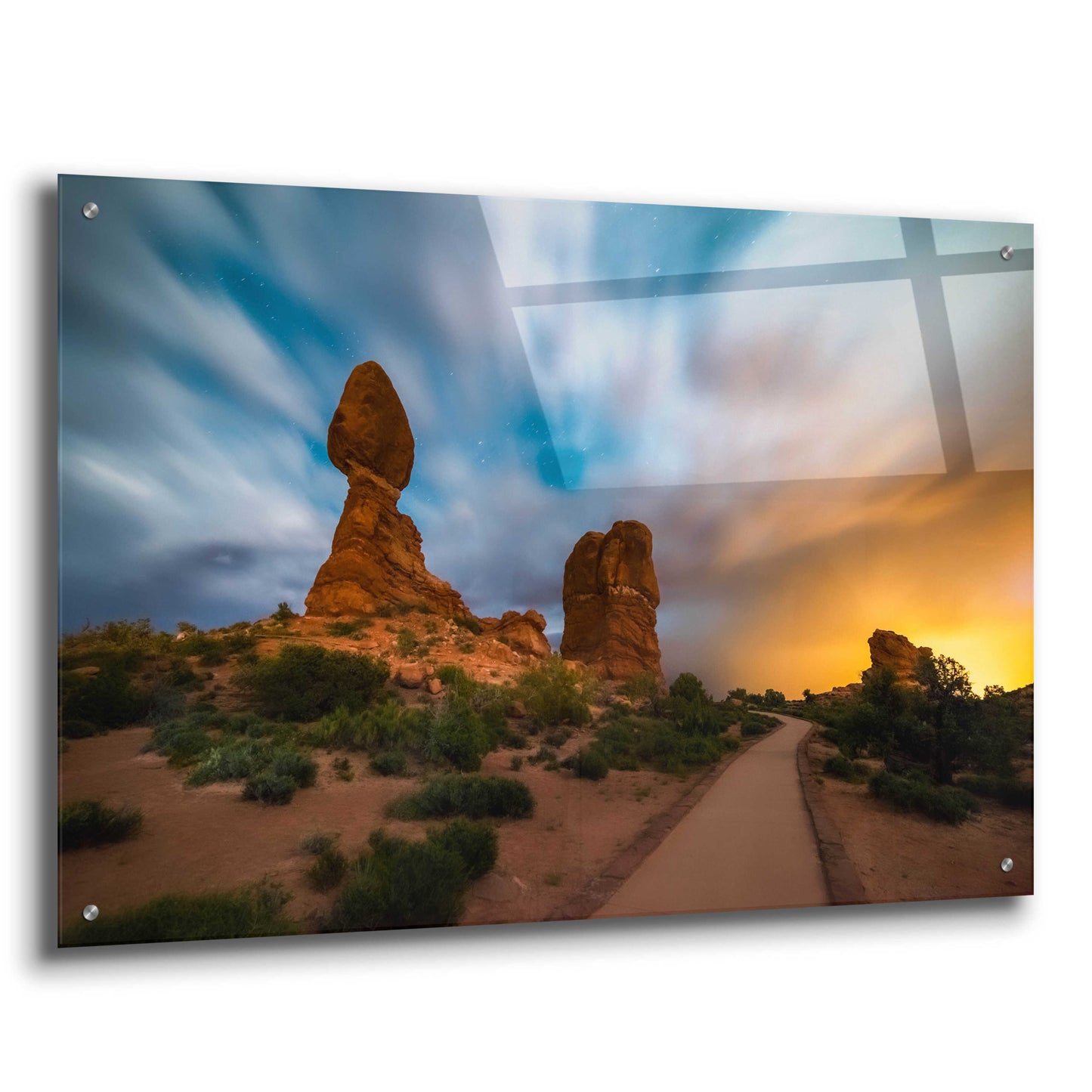 Epic Art 'Balanced Light show - Arches National Park' by Darren White, Acrylic Glass Wall Art,36x24