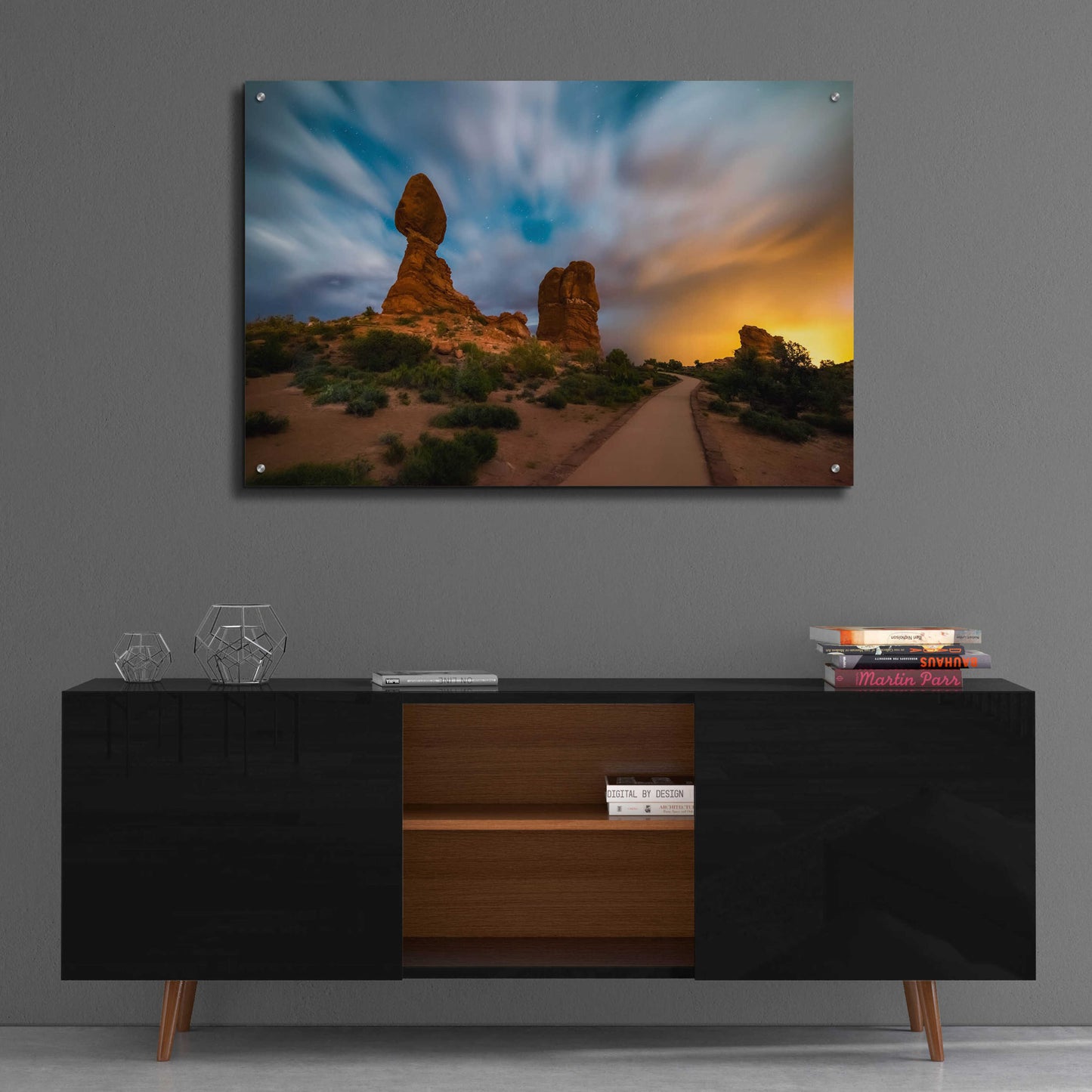 Epic Art 'Balanced Light show - Arches National Park' by Darren White, Acrylic Glass Wall Art,36x24