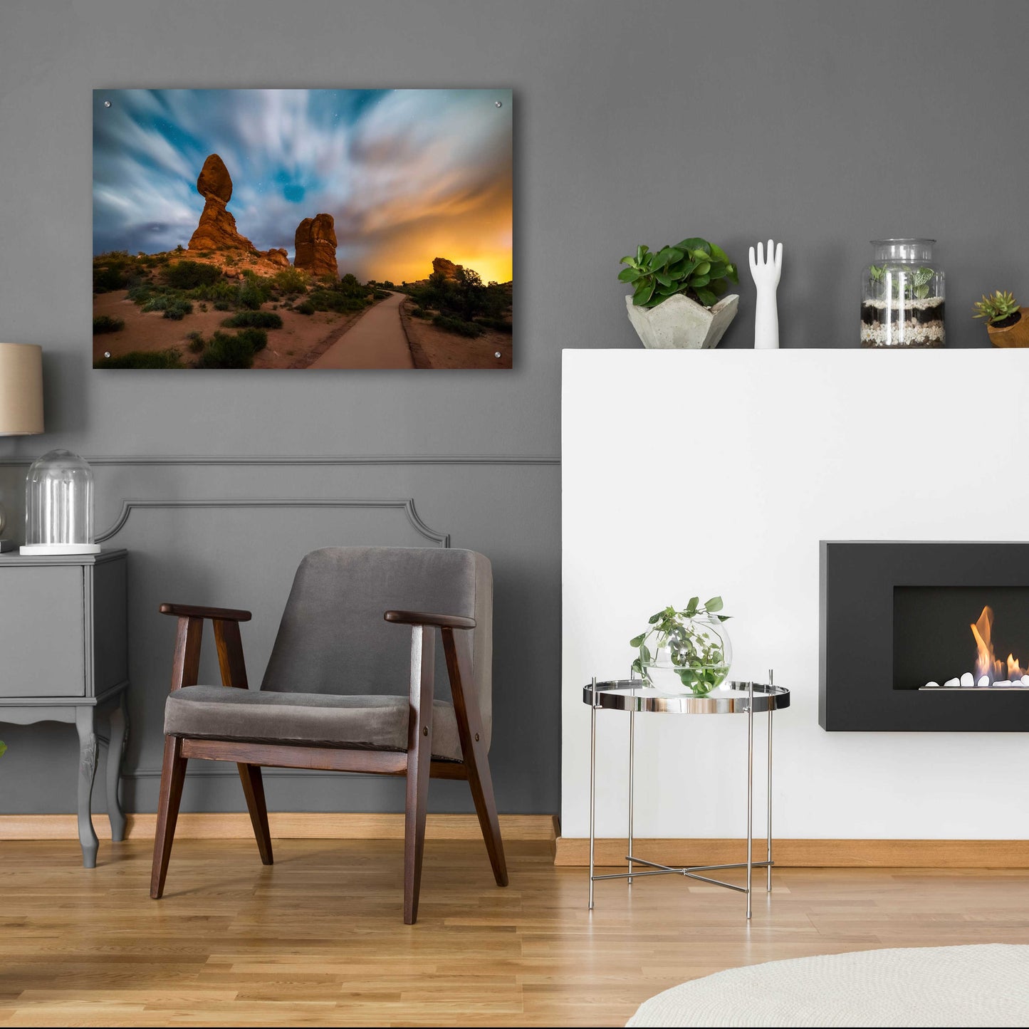 Epic Art 'Balanced Light show - Arches National Park' by Darren White, Acrylic Glass Wall Art,36x24