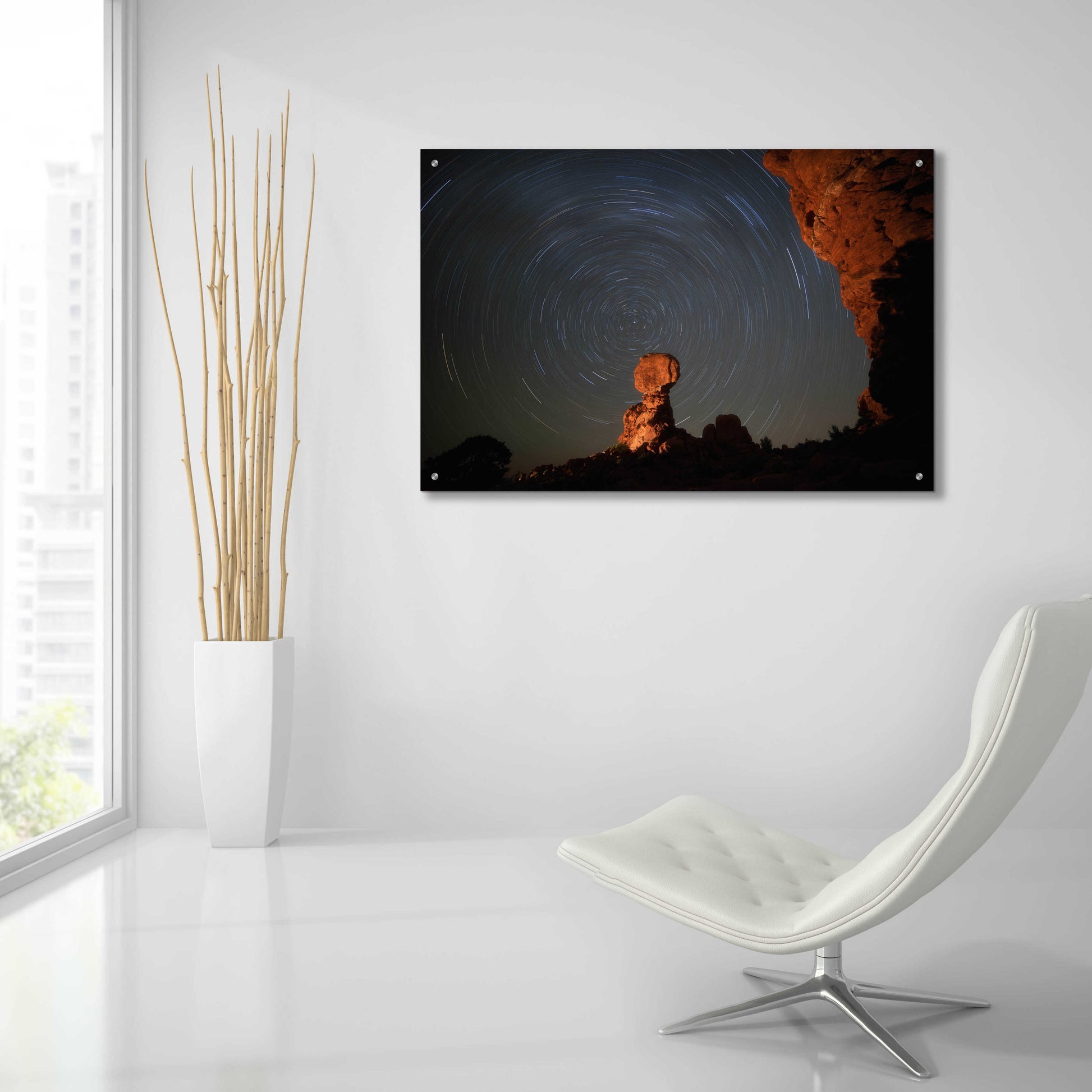 Epic Art 'Balanced Spin - Arches National Park' by Darren White, Acrylic Glass Wall Art,36x24