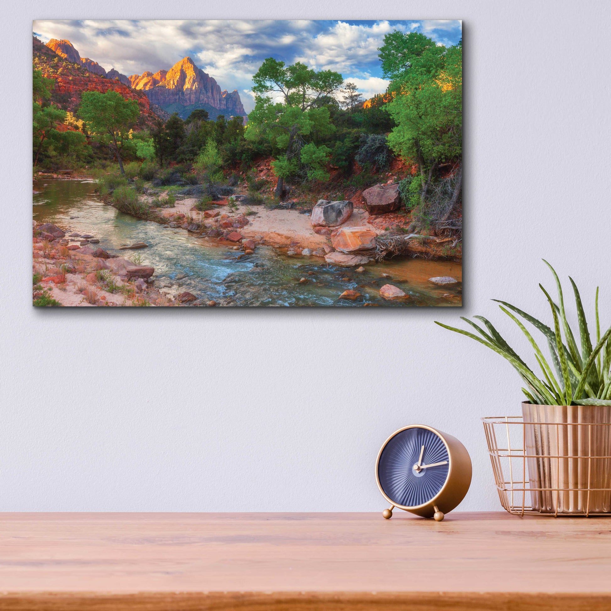 Epic Art 'Banks of Zion - Zion National Park' by Darren White, Acrylic Glass Wall Art,16x12