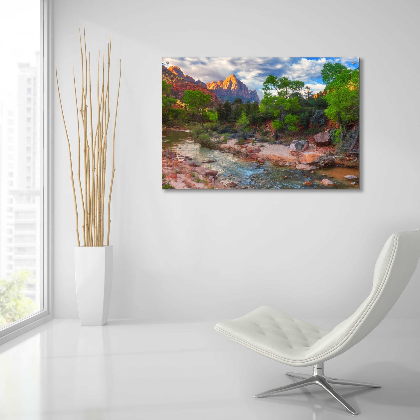 Epic Art 'Banks of Zion - Zion National Park' by Darren White, Acrylic Glass Wall Art,36x24