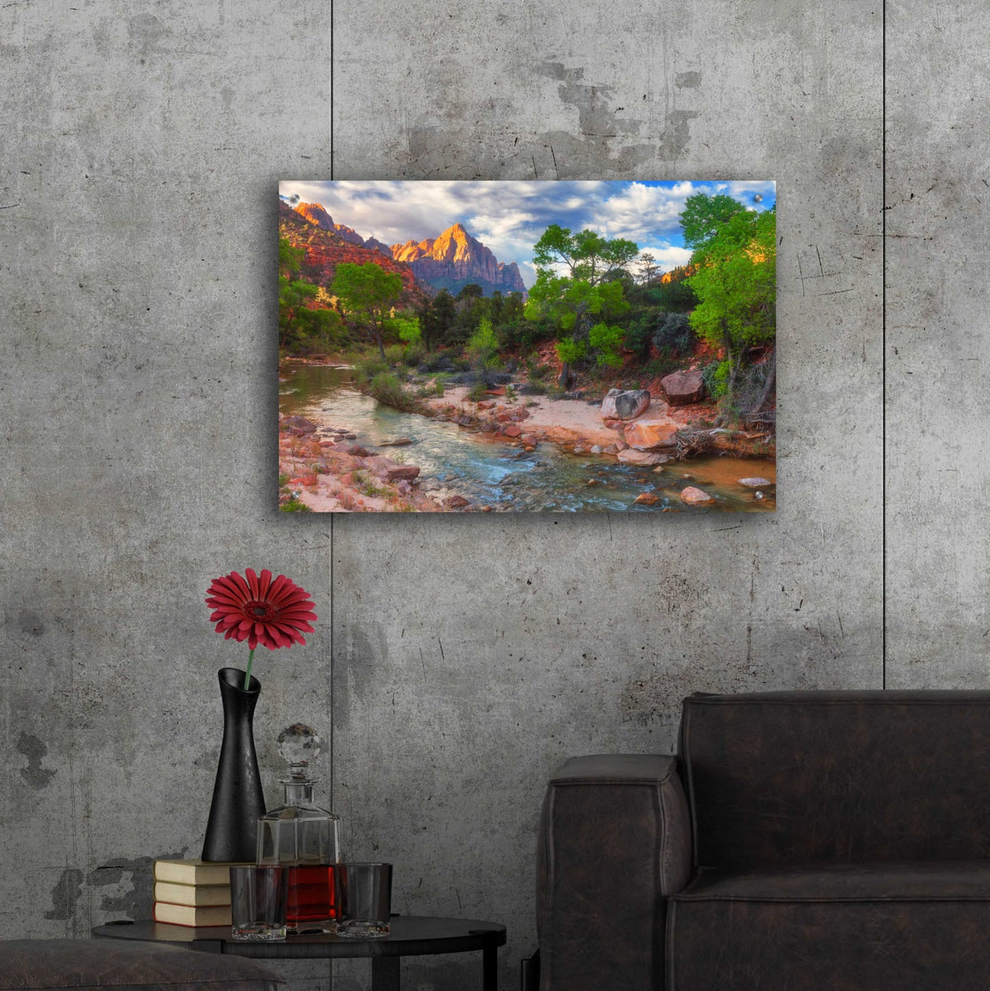 Epic Art 'Banks of Zion - Zion National Park' by Darren White, Acrylic Glass Wall Art,36x24