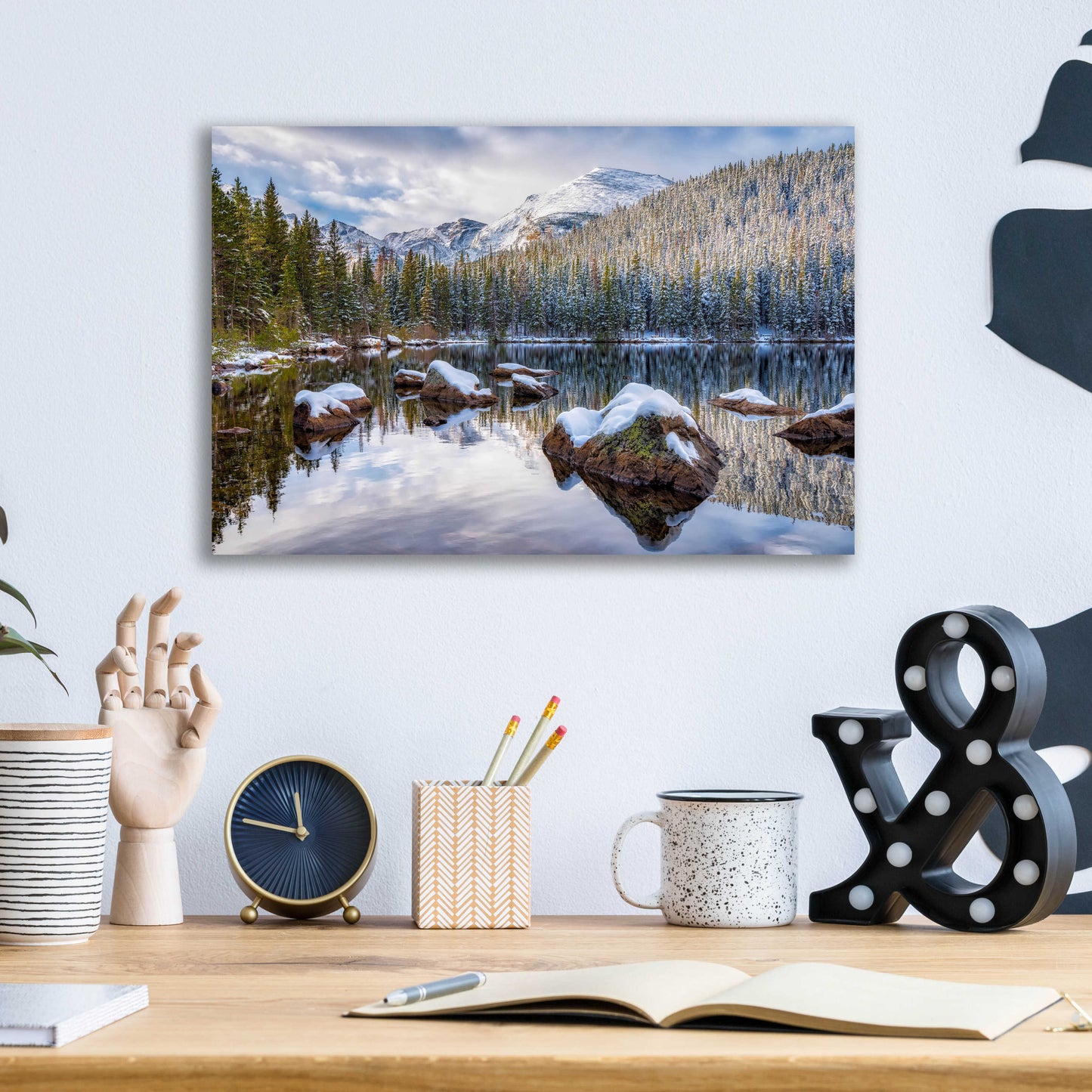 Epic Art 'Bear Lake Holiday - Rocky Mountain National Park' by Darren White, Acrylic Glass Wall Art,16x12