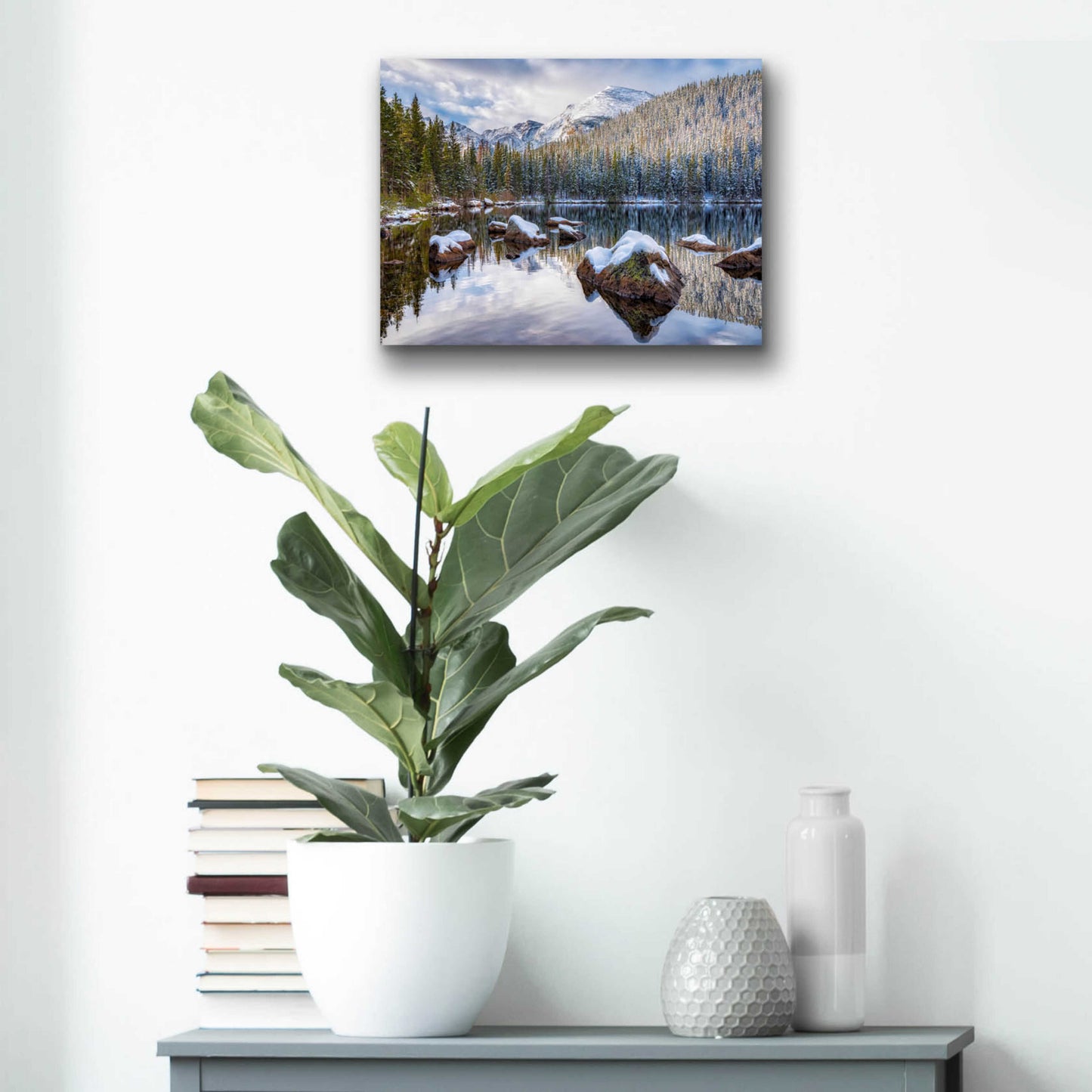 Epic Art 'Bear Lake Holiday - Rocky Mountain National Park' by Darren White, Acrylic Glass Wall Art,16x12