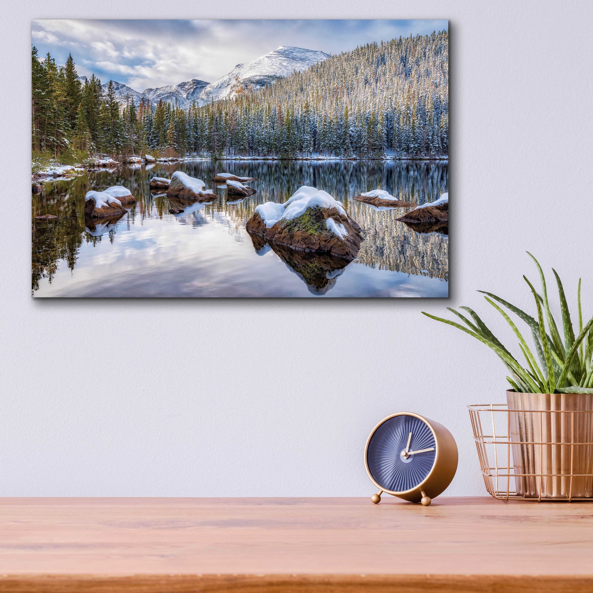 Epic Art 'Bear Lake Holiday - Rocky Mountain National Park' by Darren White, Acrylic Glass Wall Art,16x12