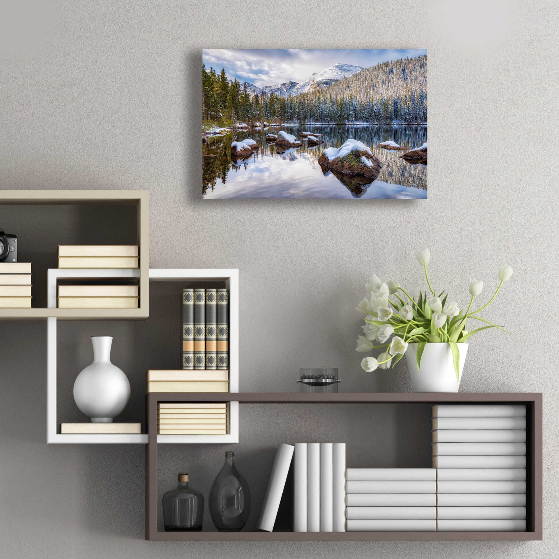 Epic Art 'Bear Lake Holiday - Rocky Mountain National Park' by Darren White, Acrylic Glass Wall Art,24x16